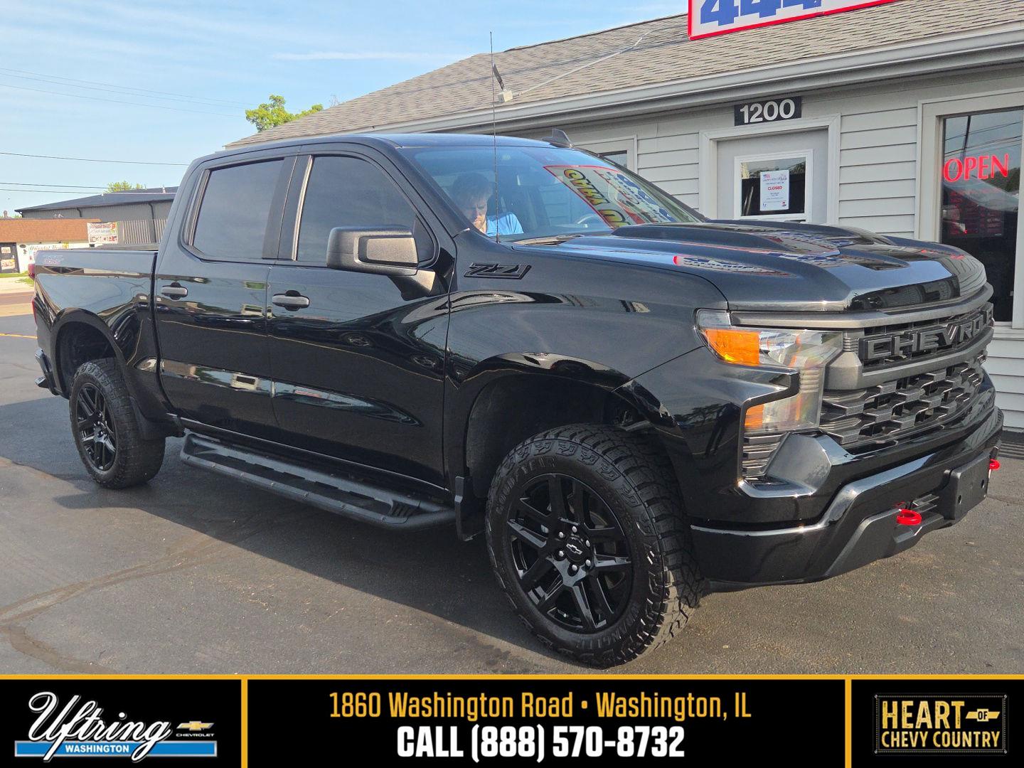 Black 2023 Chevrolet Silverado 1500 Pickup Truck Four-Wheel Drive Automatic