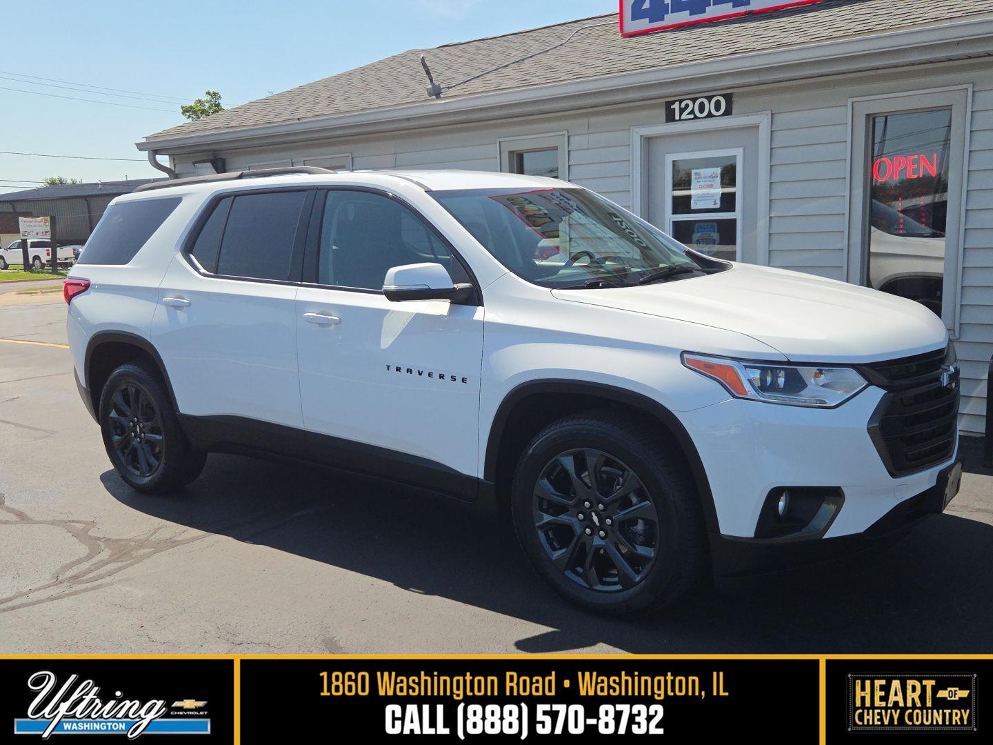 Summit White 2021 Chevrolet Traverse SUV / Crossover Four-Wheel Drive 9-Speed Automatic