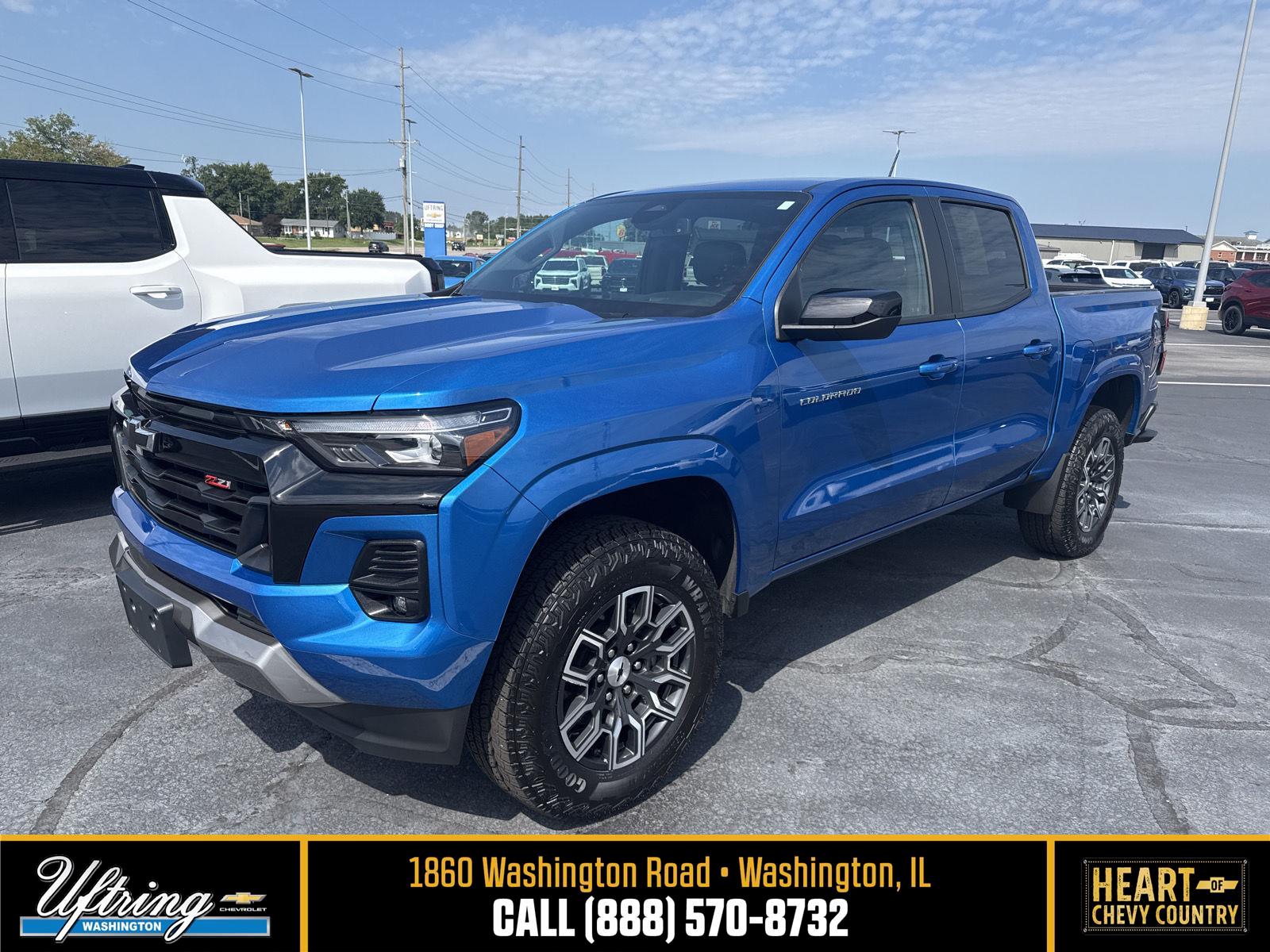 Glacier Blue Metallic 2023 Chevrolet Colorado Pickup Truck Four-Wheel Drive 8-Speed Automatic
