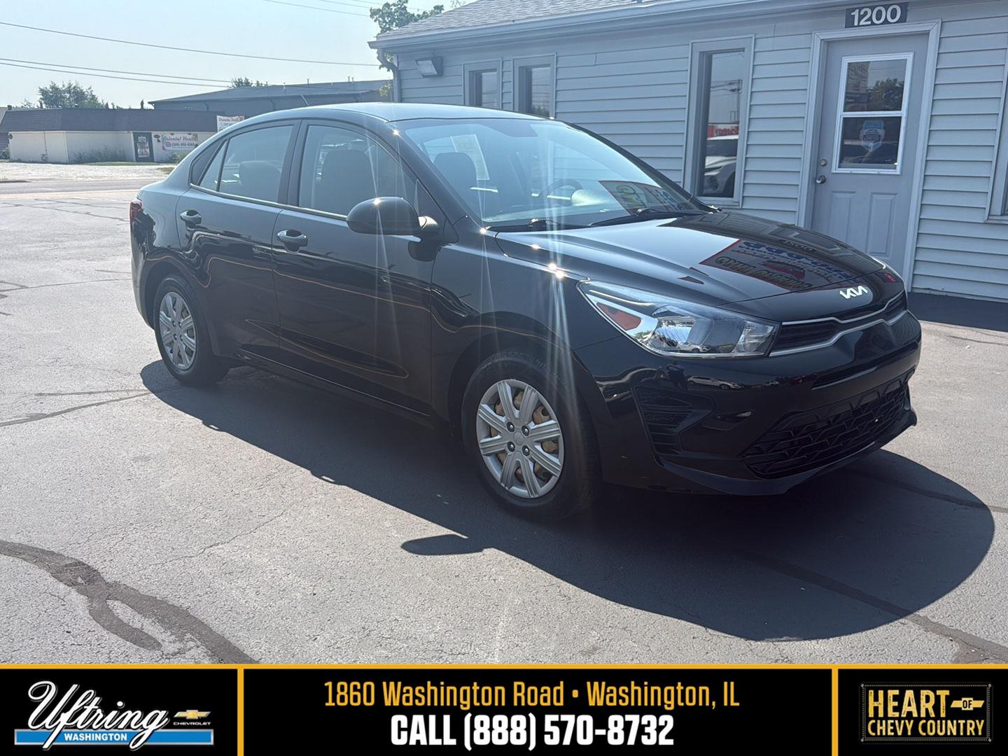 Aurora Black 2022 Kia Rio Sedan Front-Wheel Drive Continuously Variable Transmission