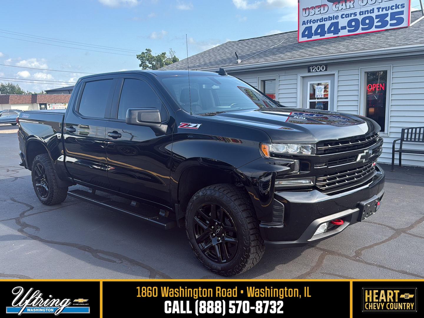 Black 2021 Chevrolet Silverado 1500 Pickup Truck Four-Wheel Drive Automatic
