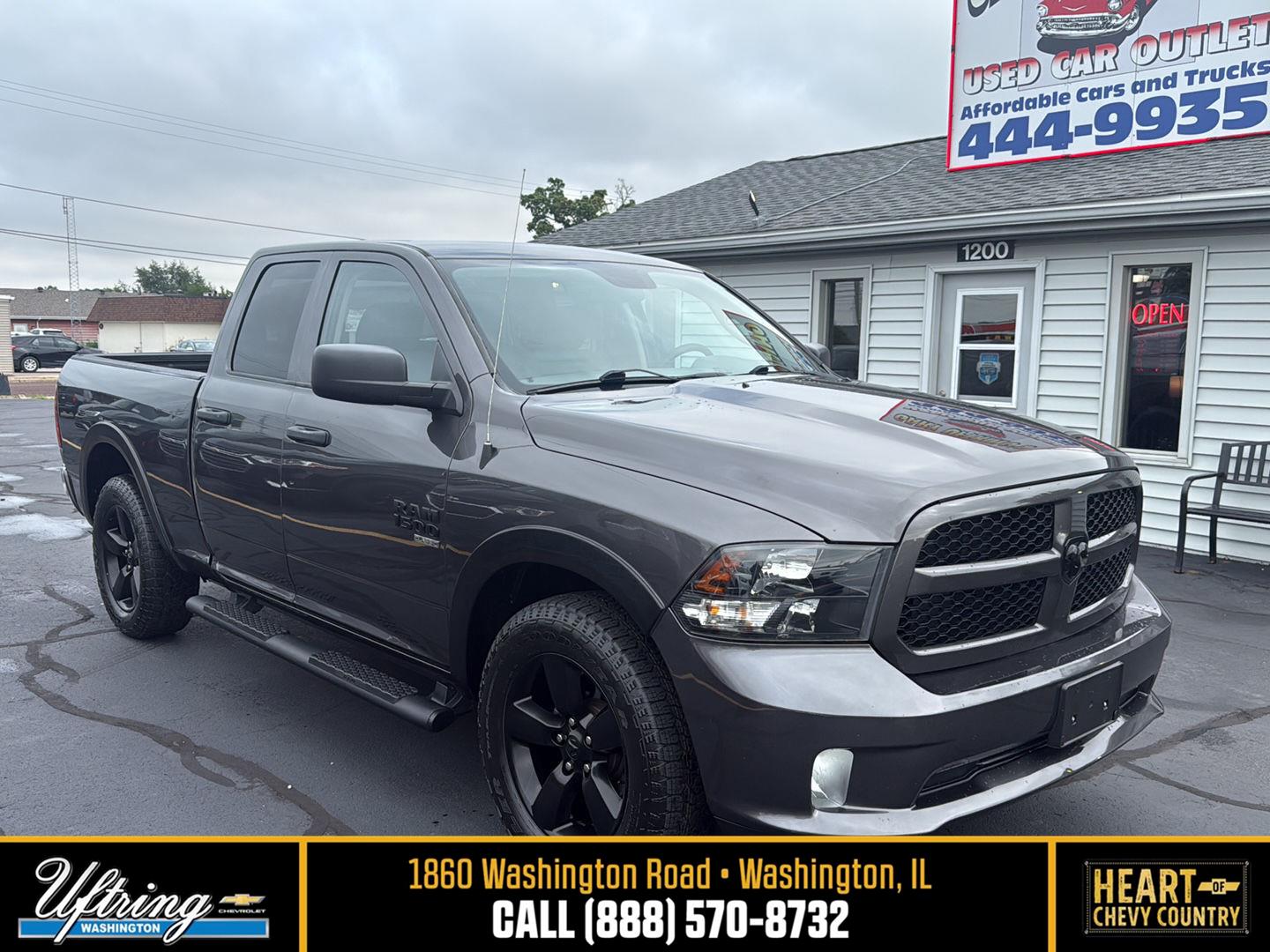 Gray (Granite Crystal Metallic Clearcoat) 2019 RAM 1500 Pickup Truck Four-Wheel Drive 8-Speed Automatic