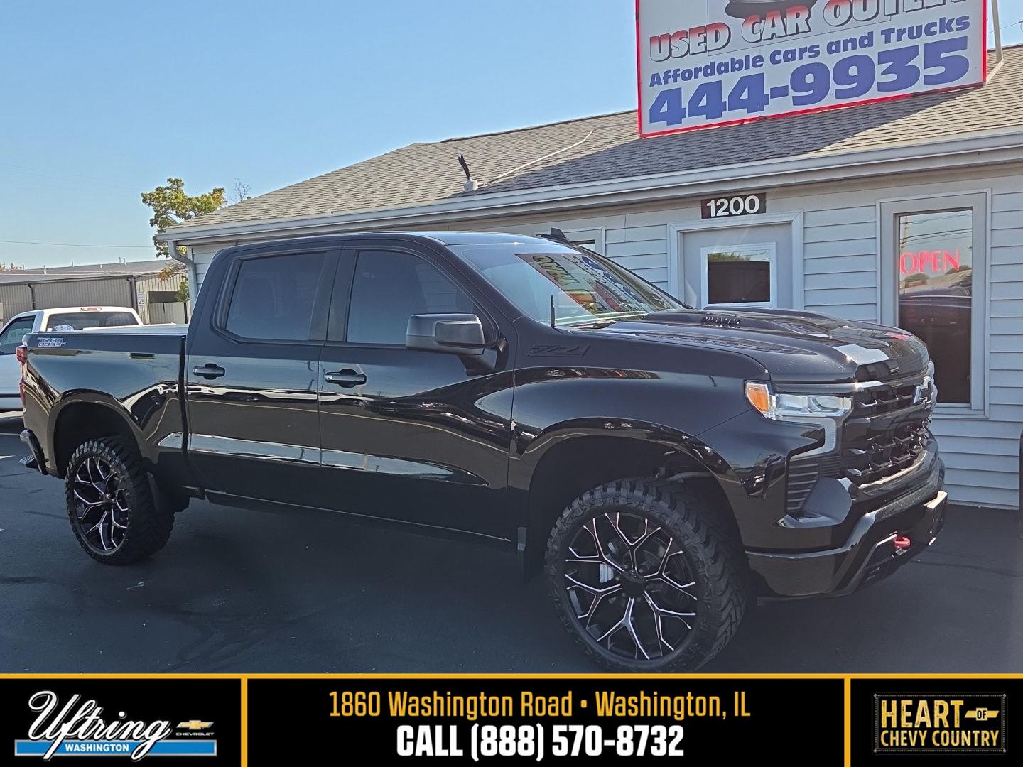 Black 2023 Chevrolet Silverado 1500 Pickup Truck Four-Wheel Drive Automatic