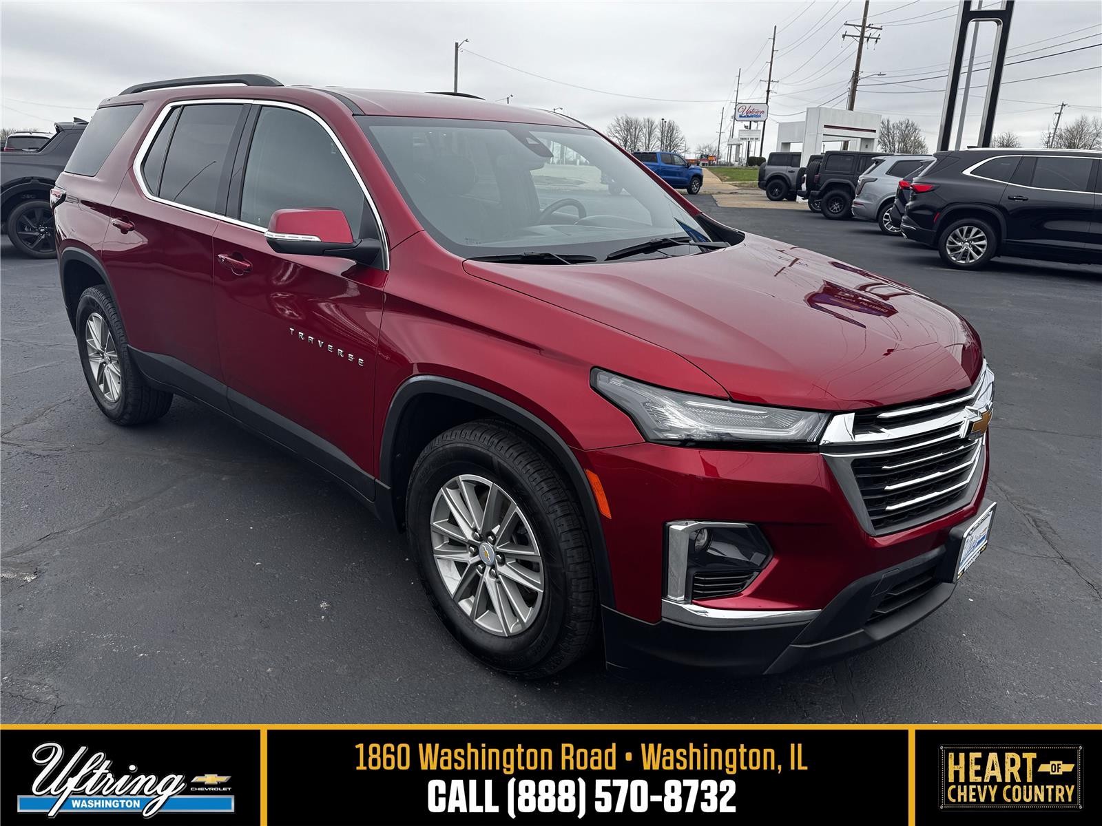 Radiant Red Tintcoat 2023 Chevrolet Traverse LT Cloth AWD SUV / Crossover Four-Wheel Drive 9-Speed Automatic