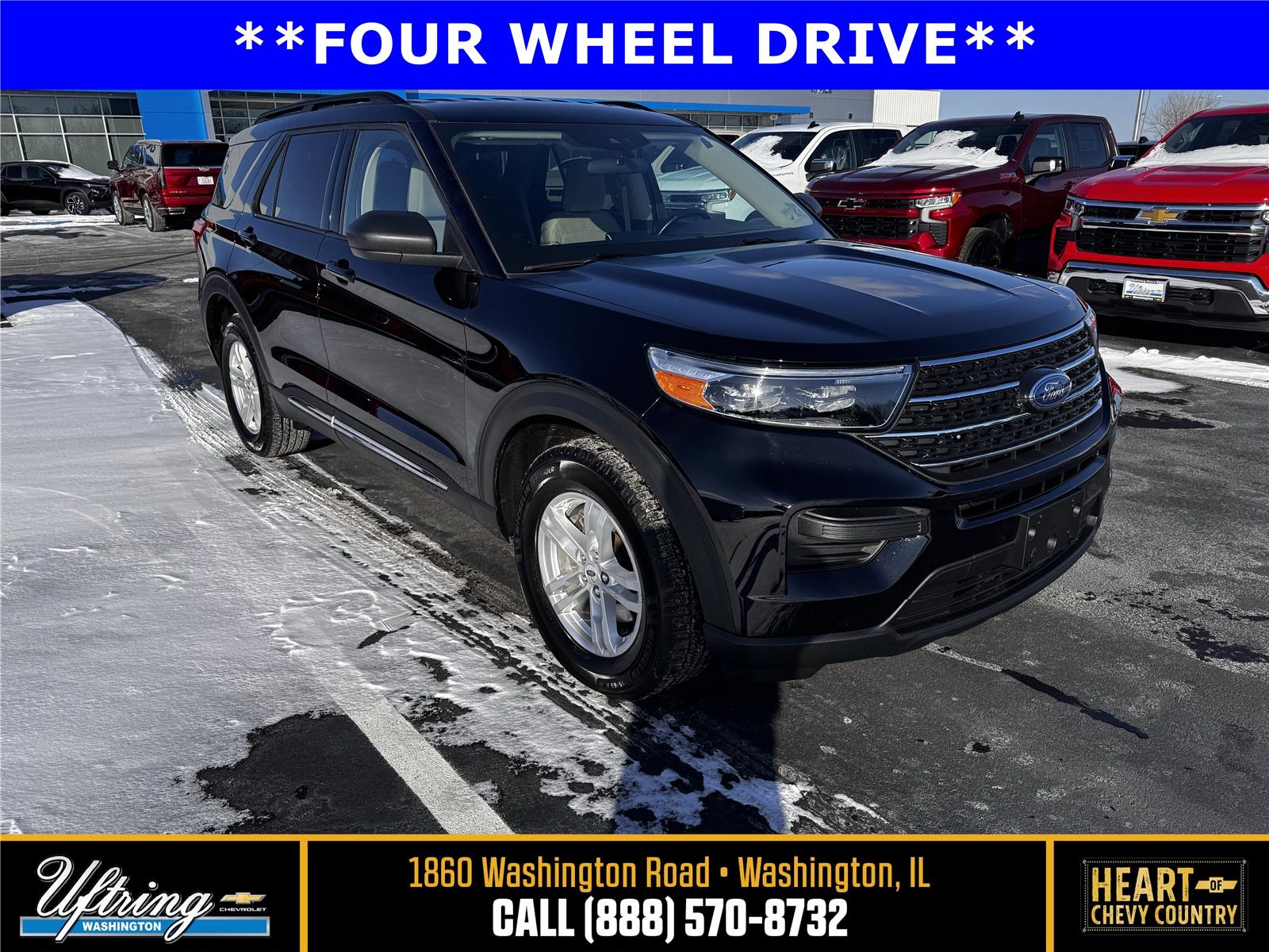 Agate Black 2023 Ford Explorer XLT AWD SUV / Crossover All-Wheel Drive Automatic