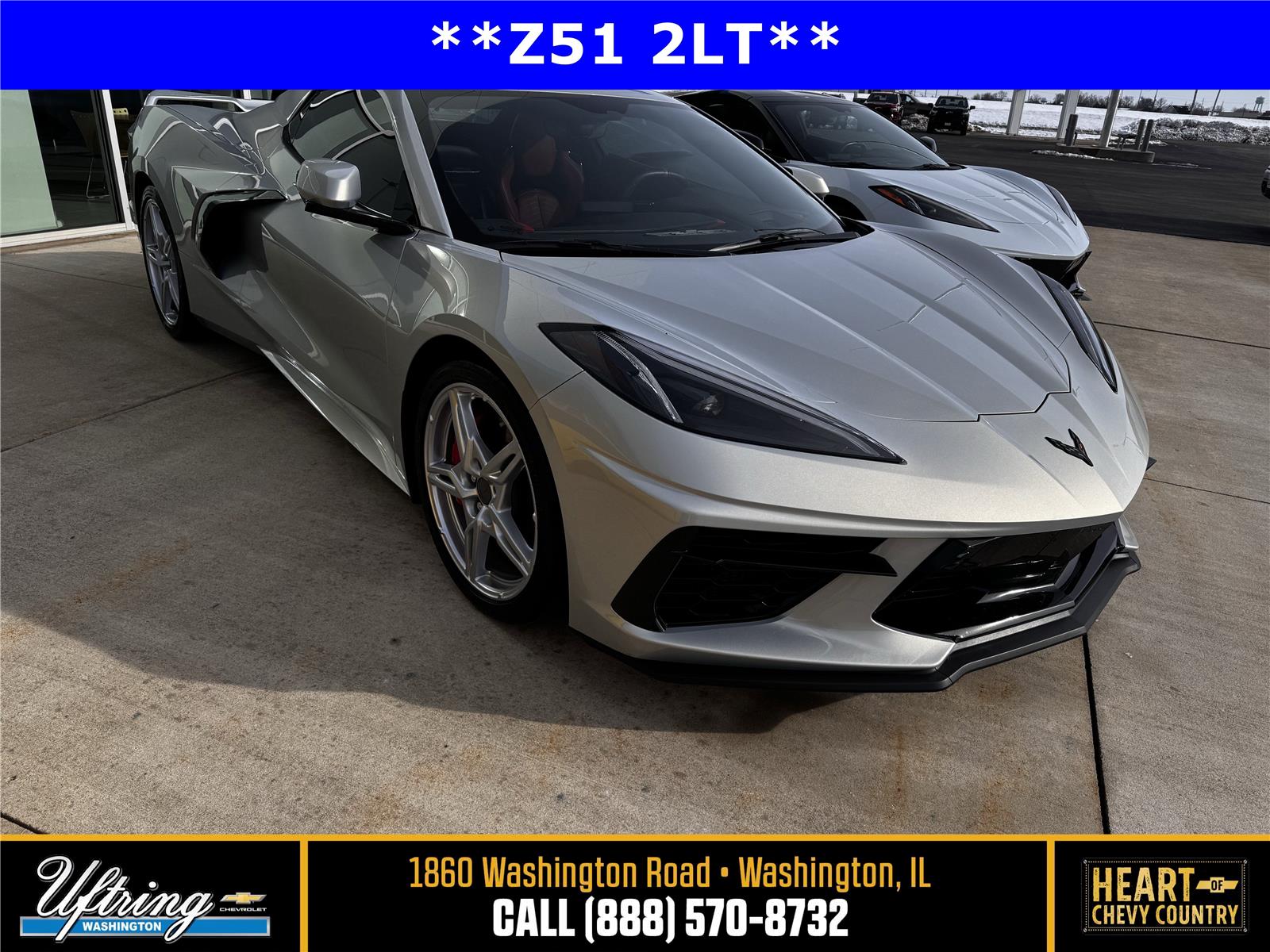 Silver Flare Metallic 2023 Chevrolet Corvette Stingray 2LT Convertible RWD Convertible Rear-Wheel Drive 8-Speed Dual Clutch