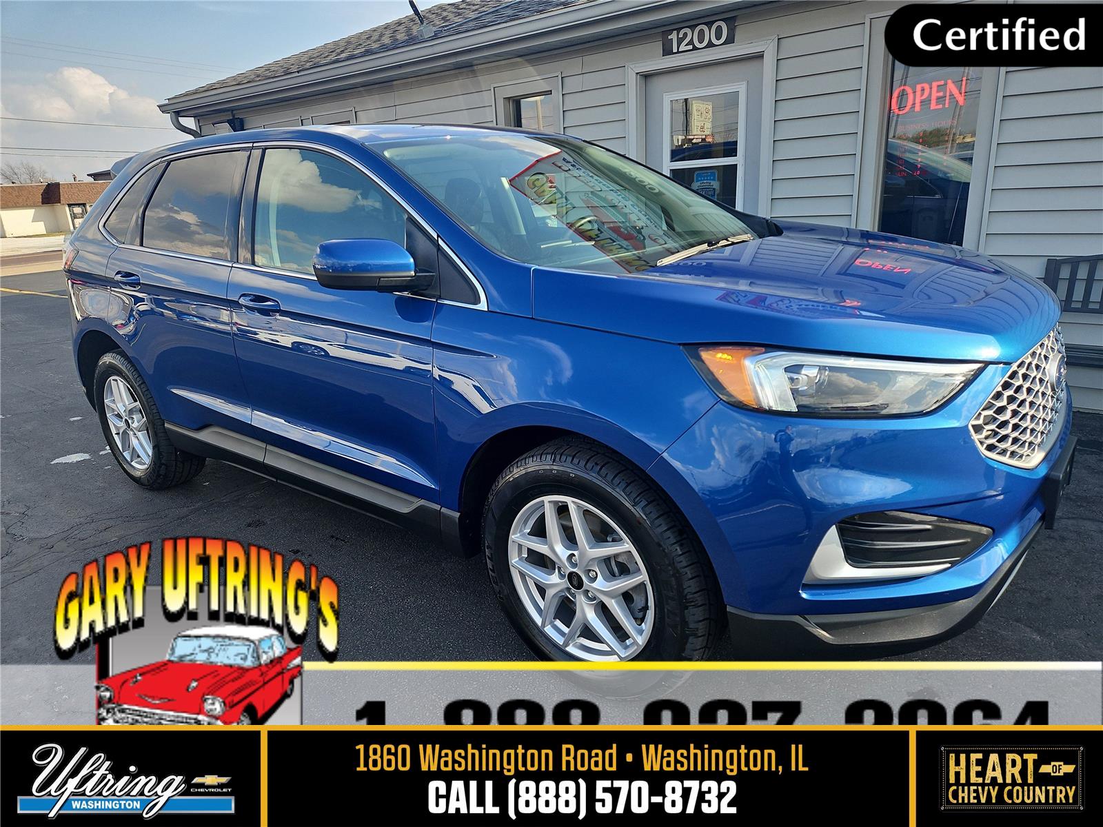 Atlas Blue 2024 Ford Edge SEL AWD SUV / Crossover All-Wheel Drive 8-Speed Automatic