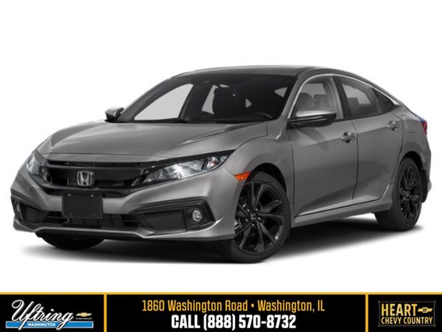 Crystal Black Pearl 2019 Honda Civic Sport FWD Sedan Front-Wheel Drive 7-Speed CVT