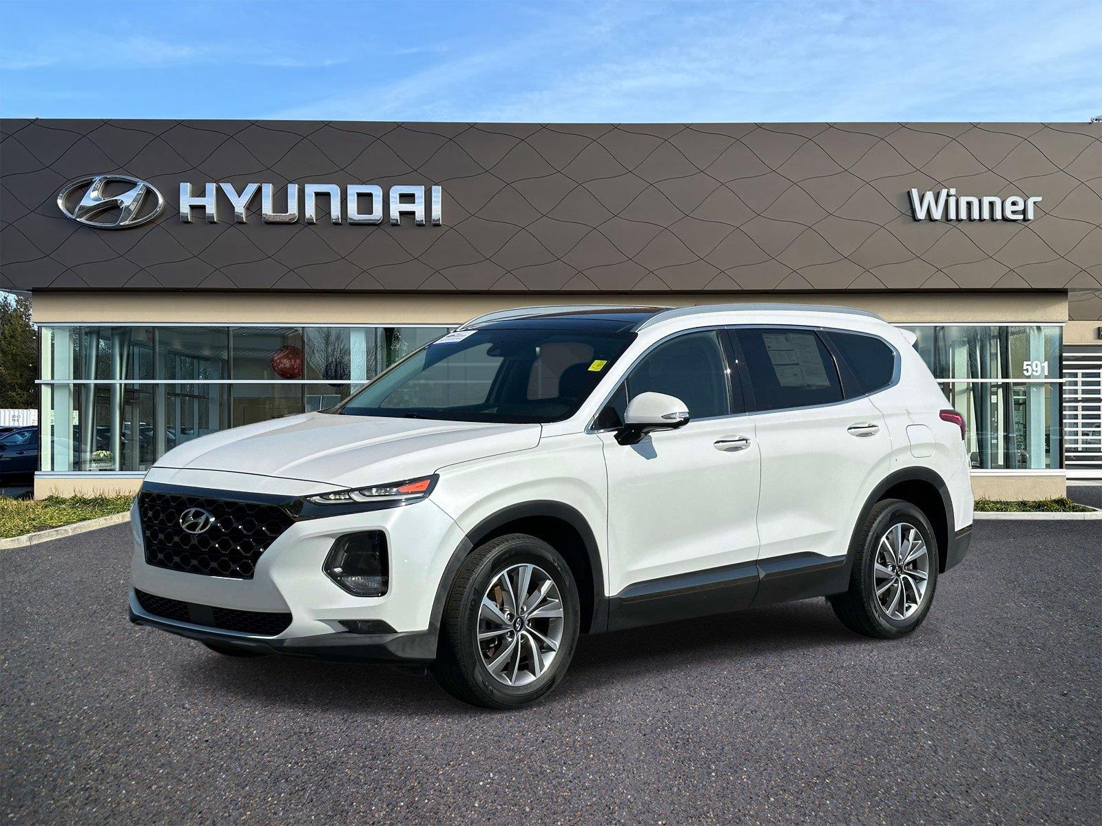 Quartz White 2020 Hyundai Santa Fe SUV / Crossover All-Wheel Drive Automatic