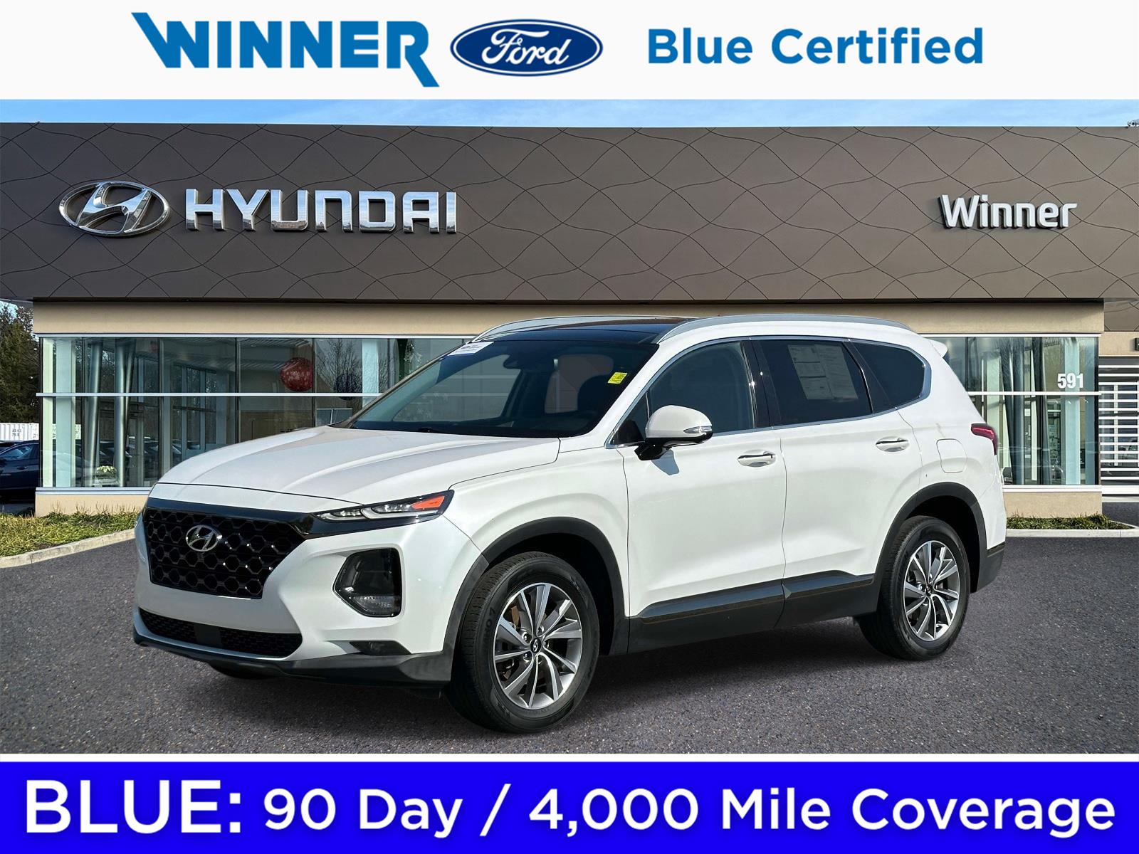 Quartz White 2020 Hyundai Santa Fe SUV / Crossover All-Wheel Drive Automatic