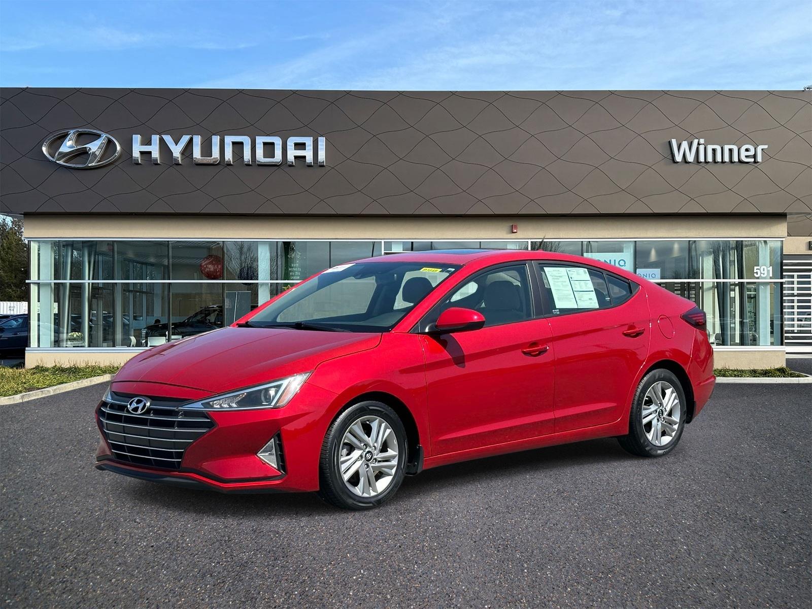 Calypso Red 2020 Hyundai Elantra Sedan Front-Wheel Drive Continuously Variable Transmission
