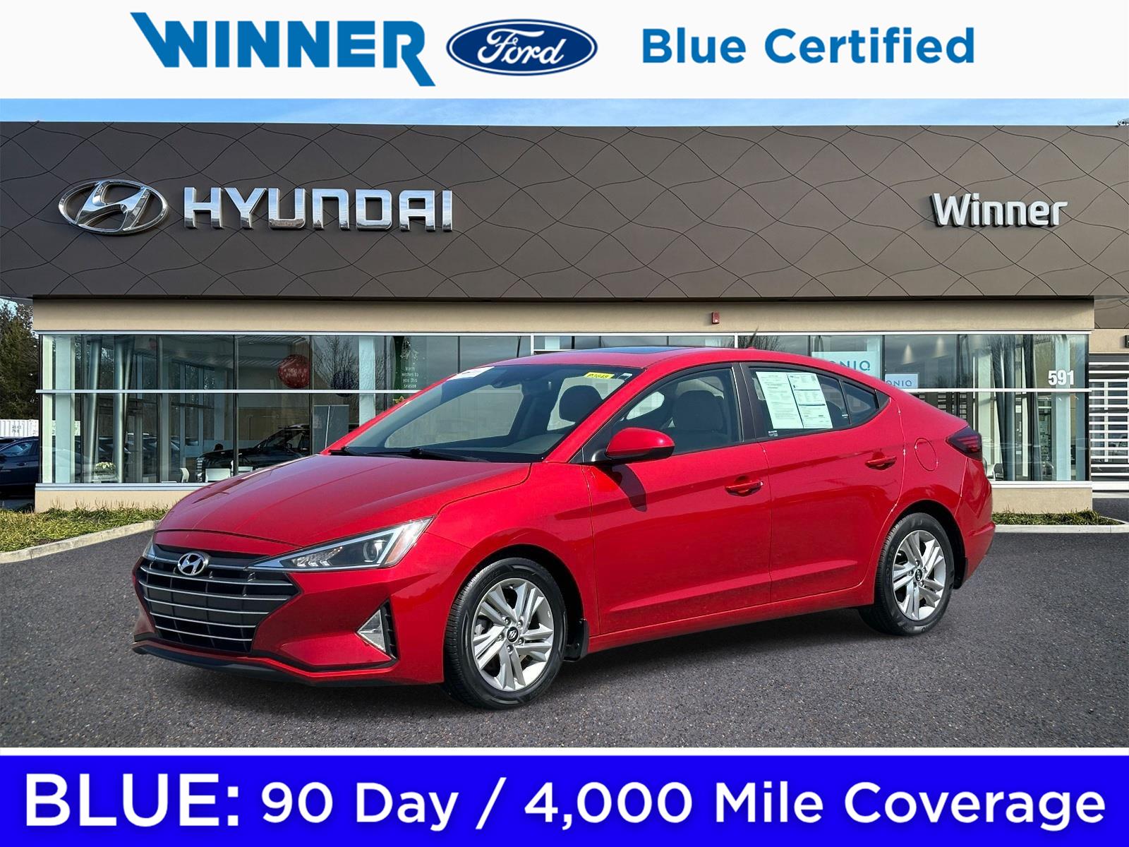 Calypso Red 2020 Hyundai Elantra Sedan Front-Wheel Drive Continuously Variable Transmission