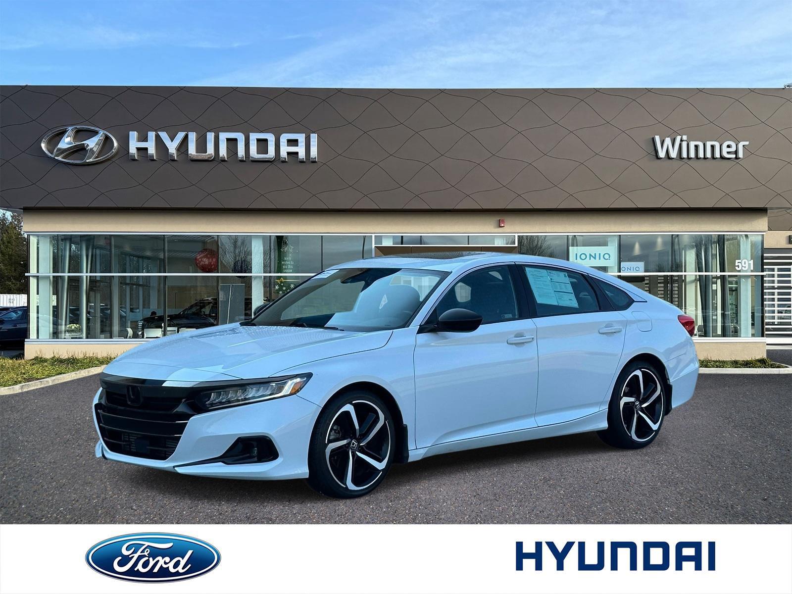Platinum White Pearl 2021 Honda Accord Sedan Front-Wheel Drive Automatic