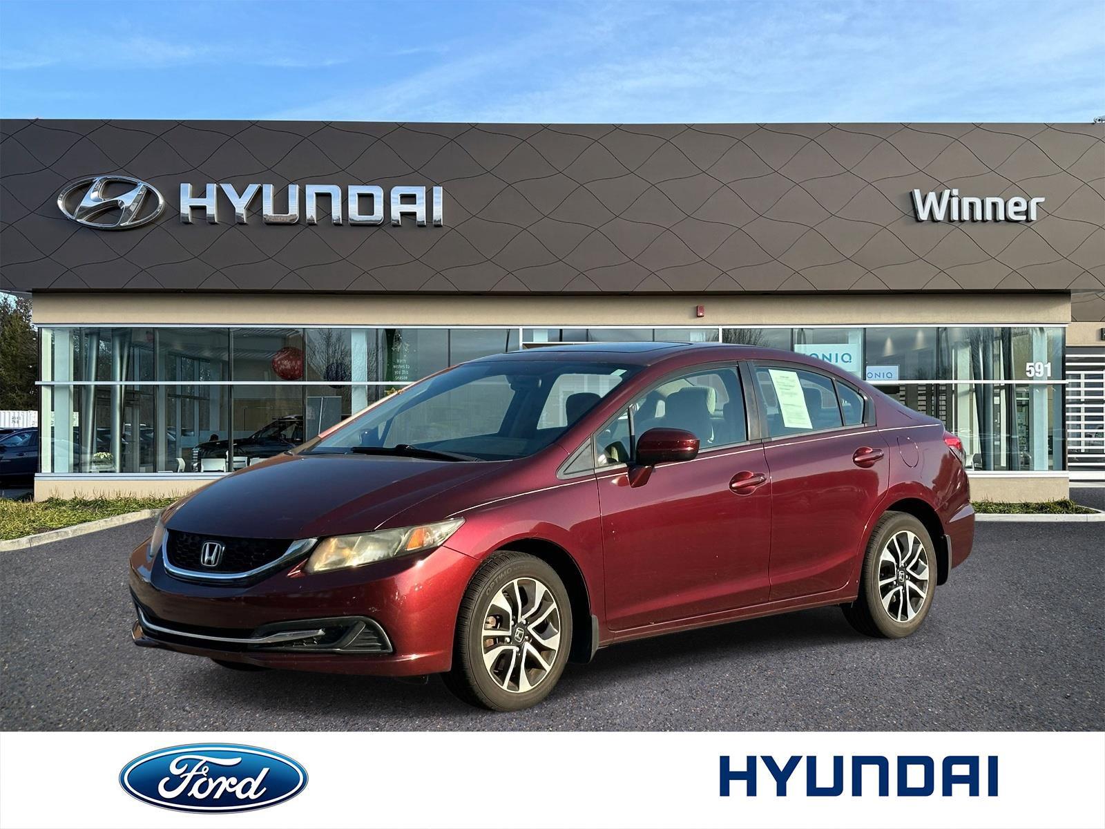Red (Crimson Pearl) 2014 Honda Civic Sedan Front-Wheel Drive Continuously Variable Transmission