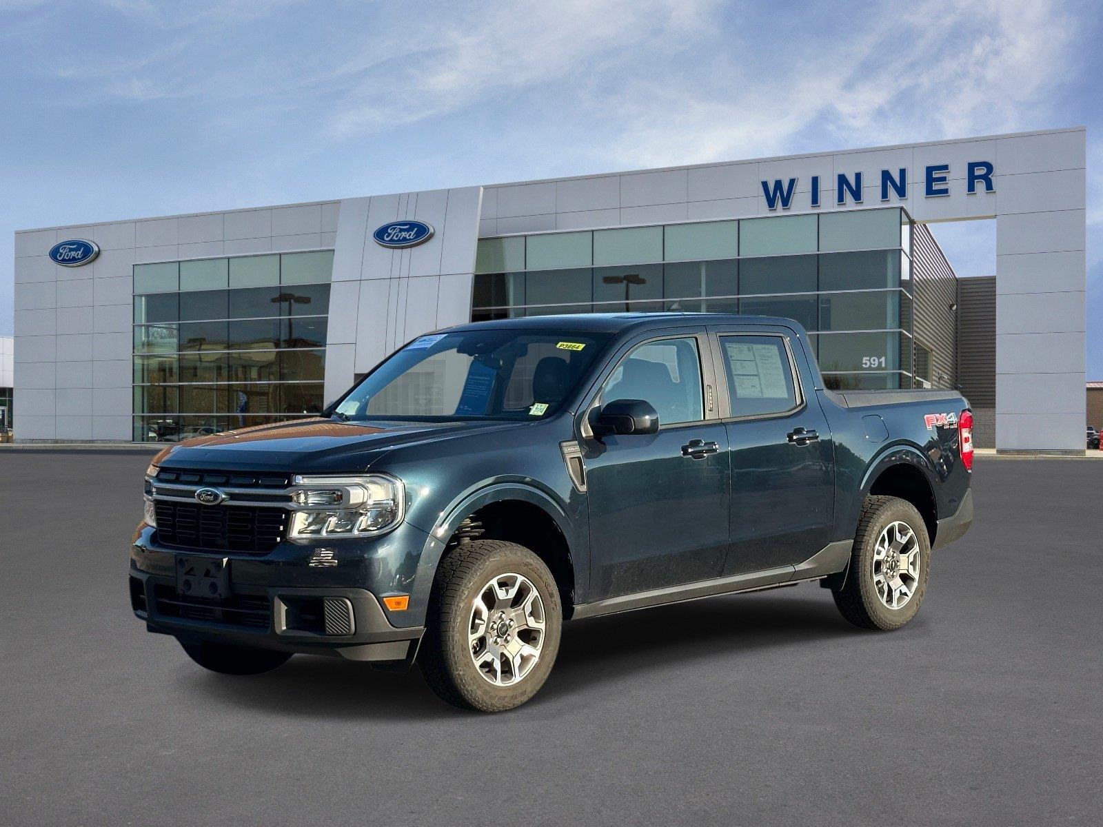 Alto Blue Metallic Tinted Clearcoat 2023 Ford Maverick Pickup Truck All-Wheel Drive 8-Speed Automatic
