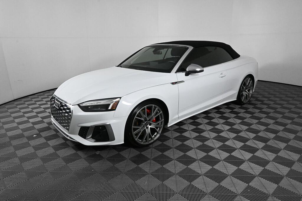 Glacier White Metallic/Black Roof 2023 Audi S5 Convertible All-Wheel Drive Automatic