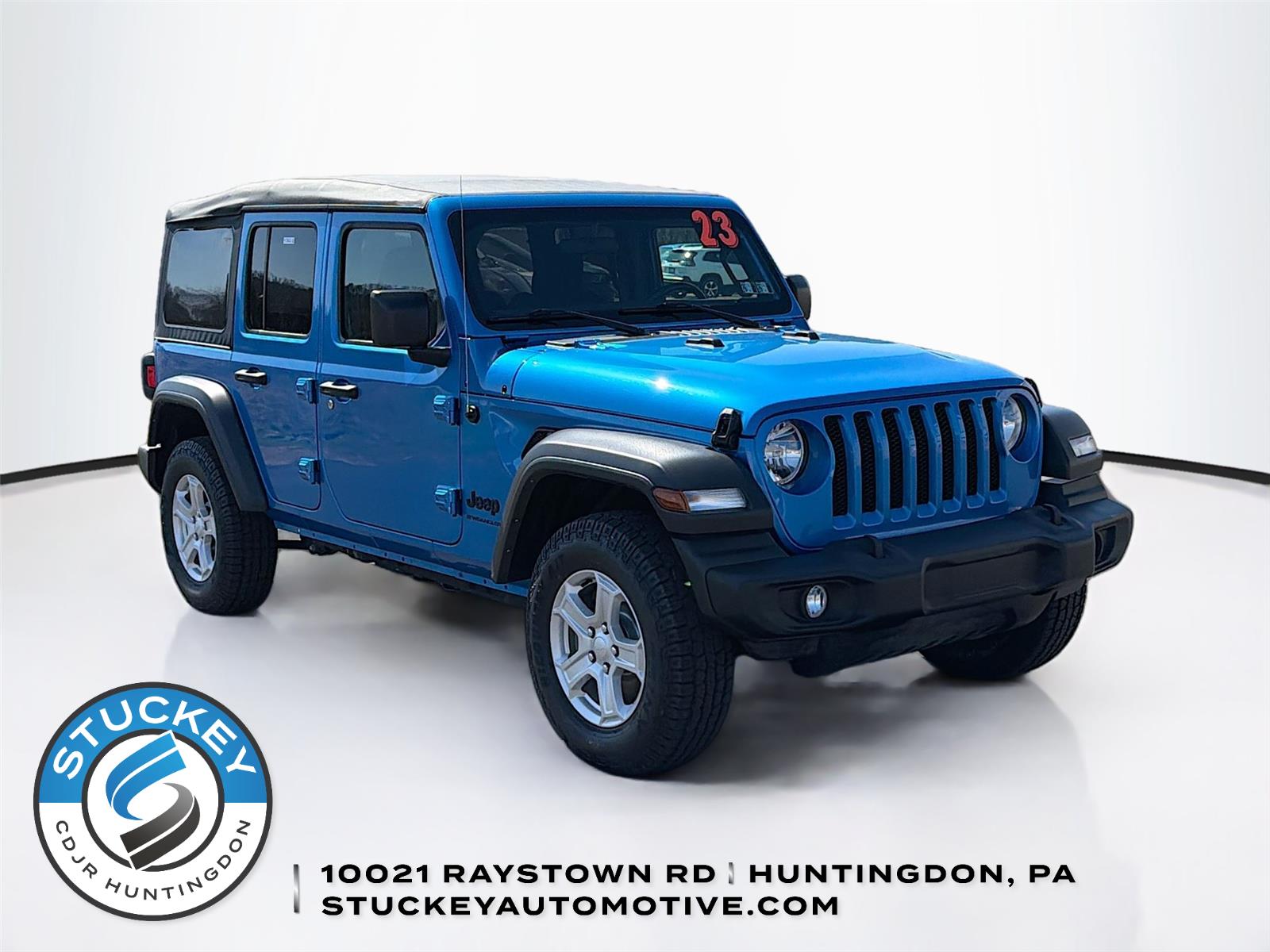 Hydro Blue Pearlcoat 2023 Jeep Wrangler Sport S 4-Door 4WD SUV / Crossover Four-Wheel Drive 8-Speed Automatic