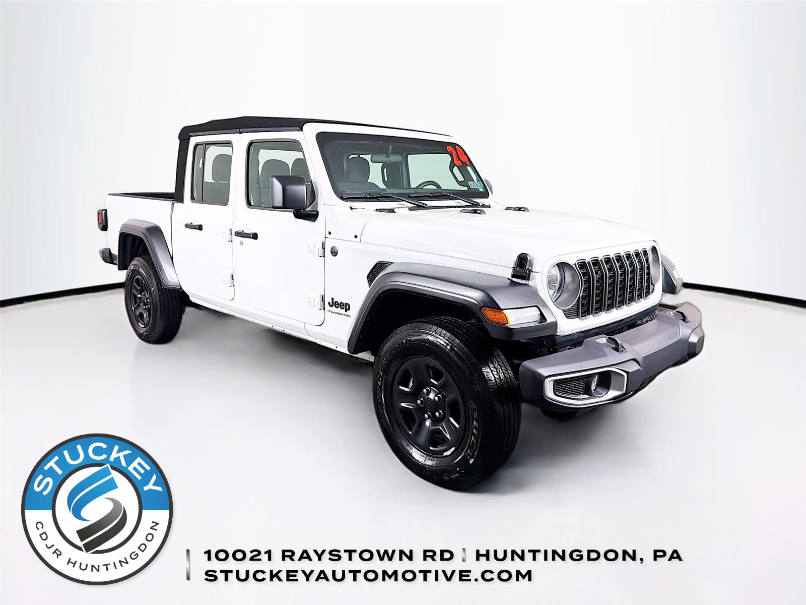 Bright White Clearcoat 2024 Jeep Gladiator Sport Crew Cab 4WD Pickup Truck Four-Wheel Drive 8-Speed Automatic