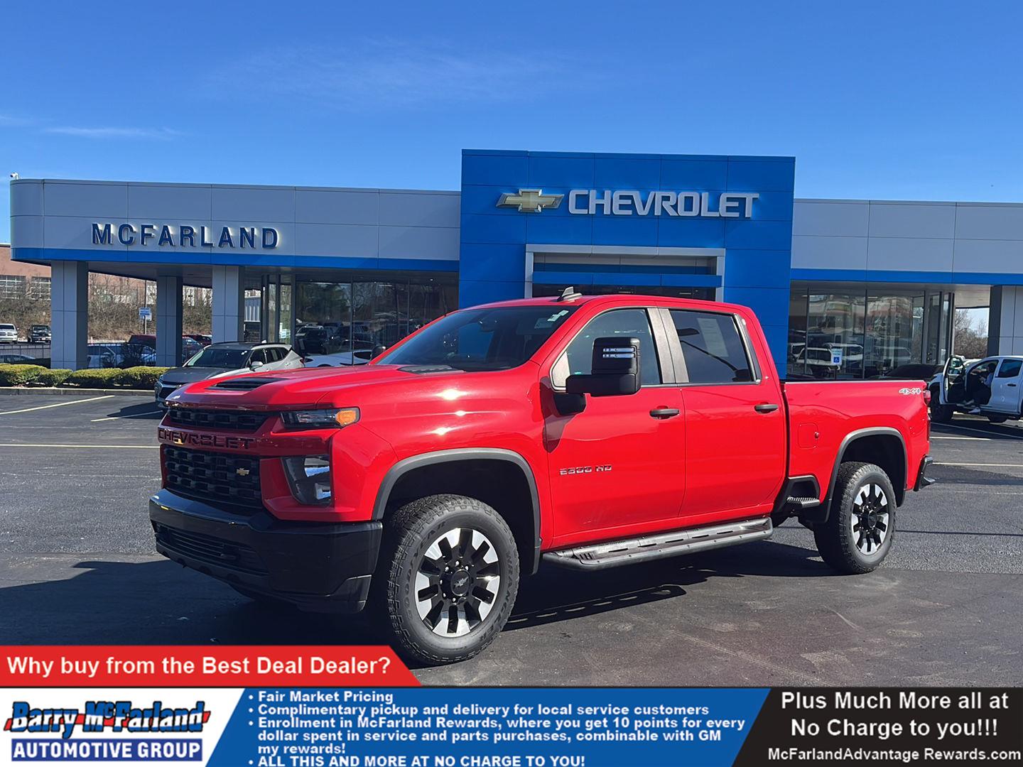 Red Hot 2020 Chevrolet Silverado 2500HD Custom Crew Cab 4WD Pickup Truck Four-Wheel Drive 6-Speed Automatic