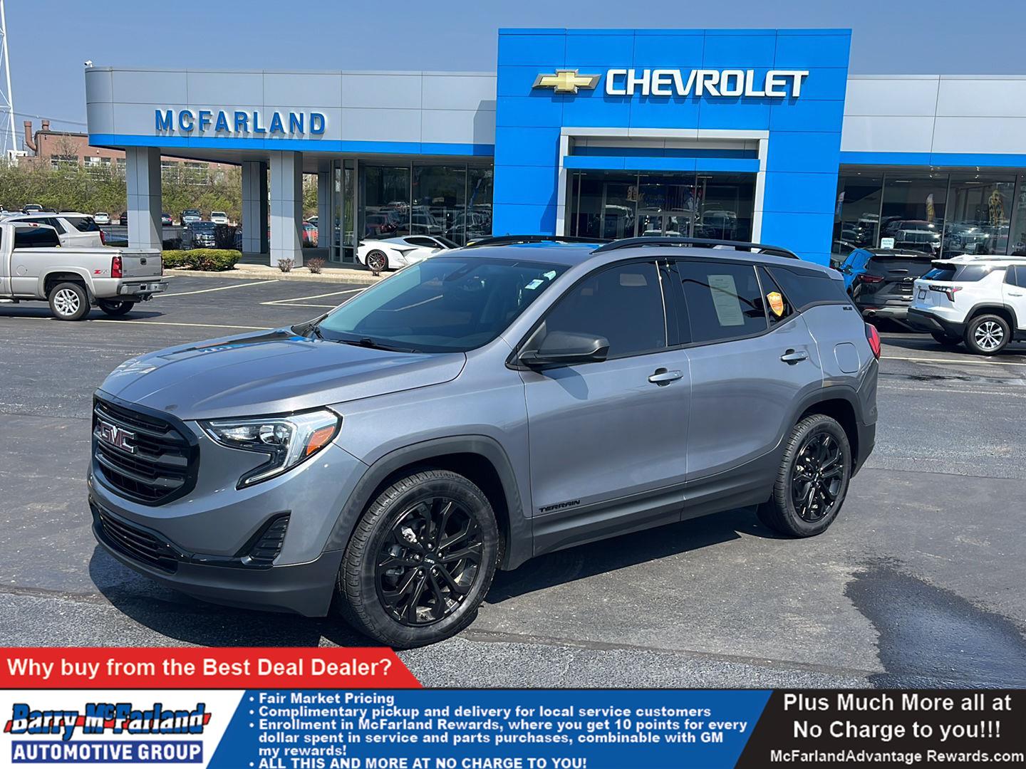 Gray (Satin Steel Metallic) 2021 GMC Terrain SLE FWD SUV / Crossover Front-Wheel Drive 9-Speed Automatic Overdrive