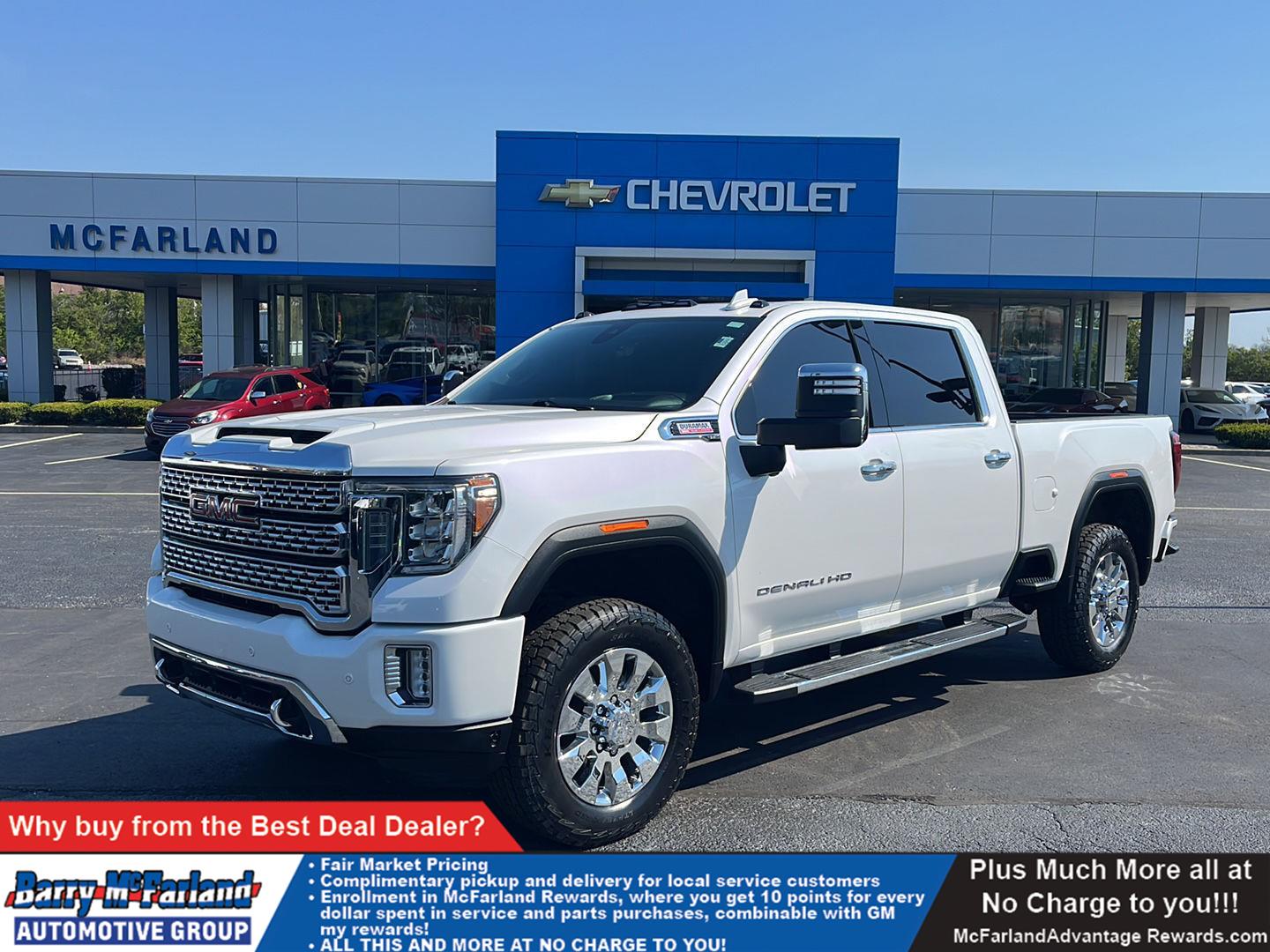 White Frost Tricoat 2020 GMC Sierra 2500HD Denali Crew Cab 4WD Pickup Truck Four-Wheel Drive Automatic