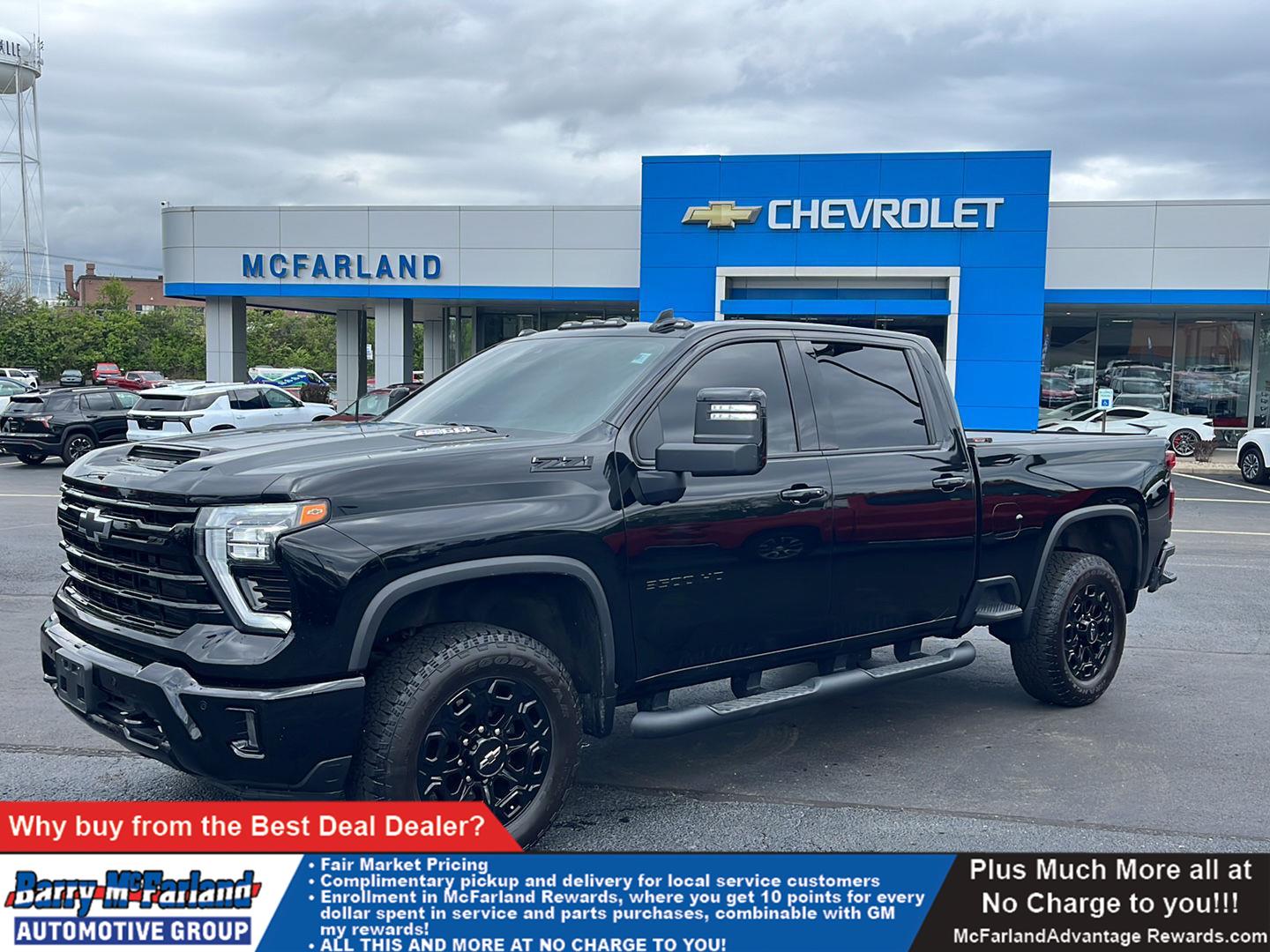 Black 2024 Chevrolet Silverado 3500HD LTZ Crew Cab 4WD Pickup Truck Four-Wheel Drive Automatic
