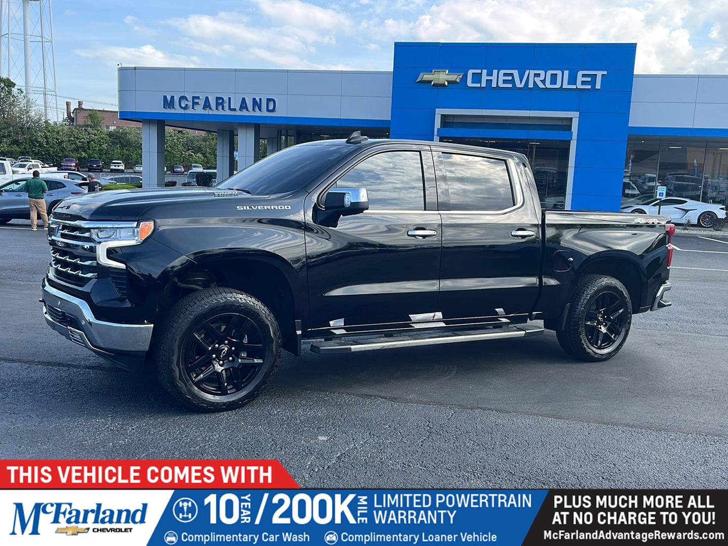 Black 2025 Chevrolet Silverado 1500 Pickup Truck Four-Wheel Drive Automatic
