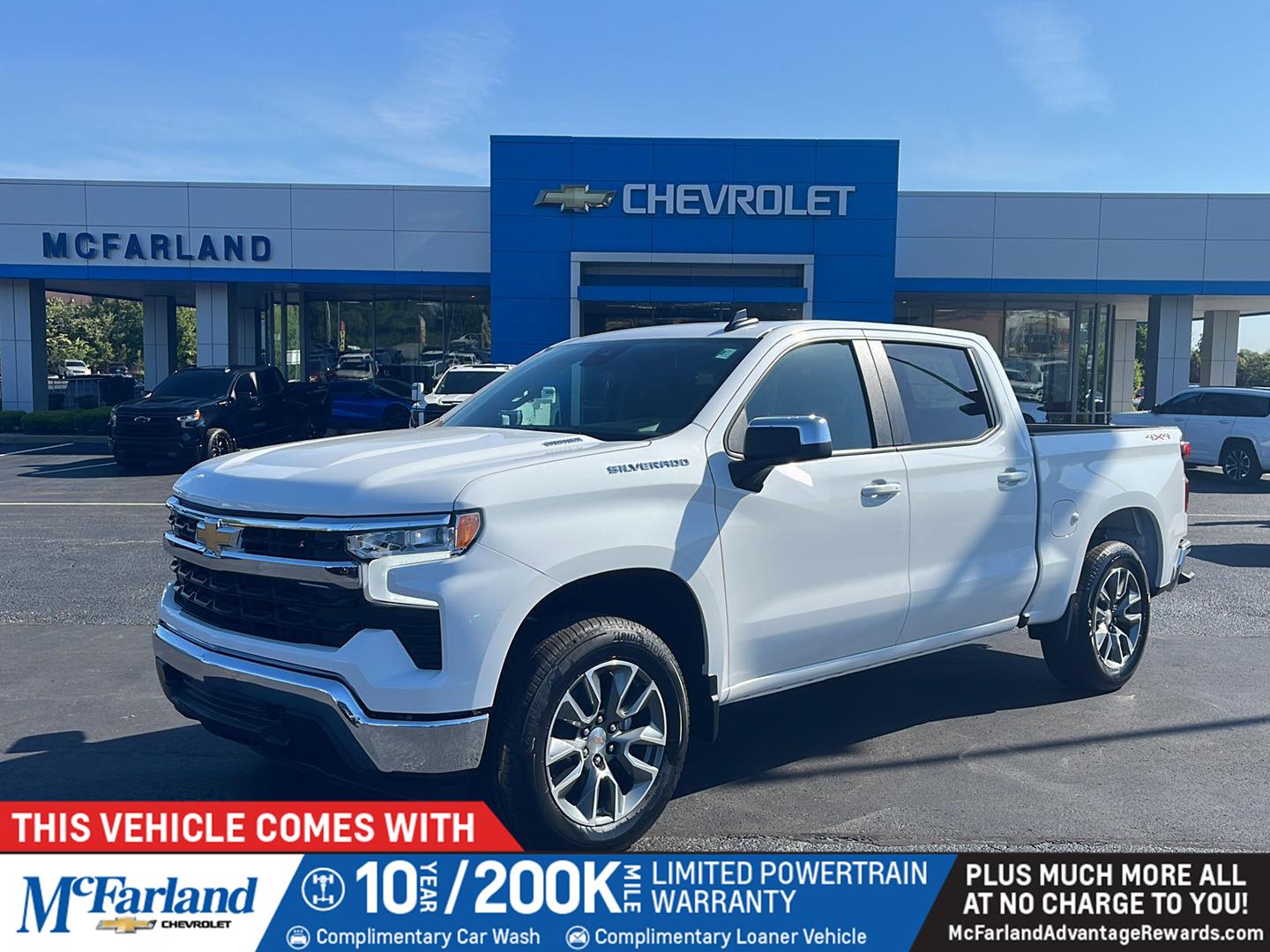 Summit White 2026 Chevrolet Silverado 1500 LT Crew Cab 4WD Pickup Truck Four-Wheel Drive 8-Speed Automatic