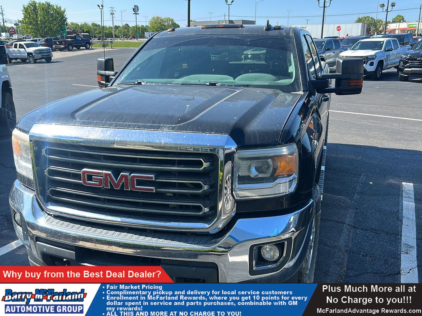 Onyx Black 2015 GMC Sierra 2500HD SLE Crew Cab SB 4WD Pickup Truck Four-Wheel Drive 6-Speed Automatic