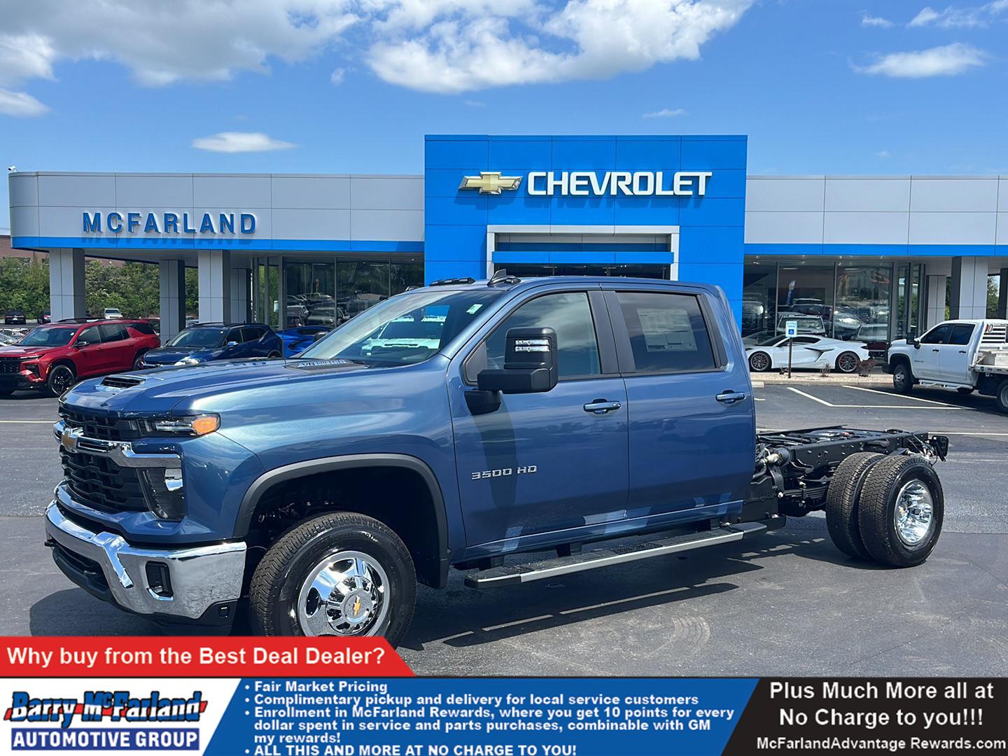 Lakeshore Blue Metallic 2026 Chevrolet Silverado 3500HD Chassis LT Crew Cab 4WD Pickup Truck Four-Wheel Drive Automatic