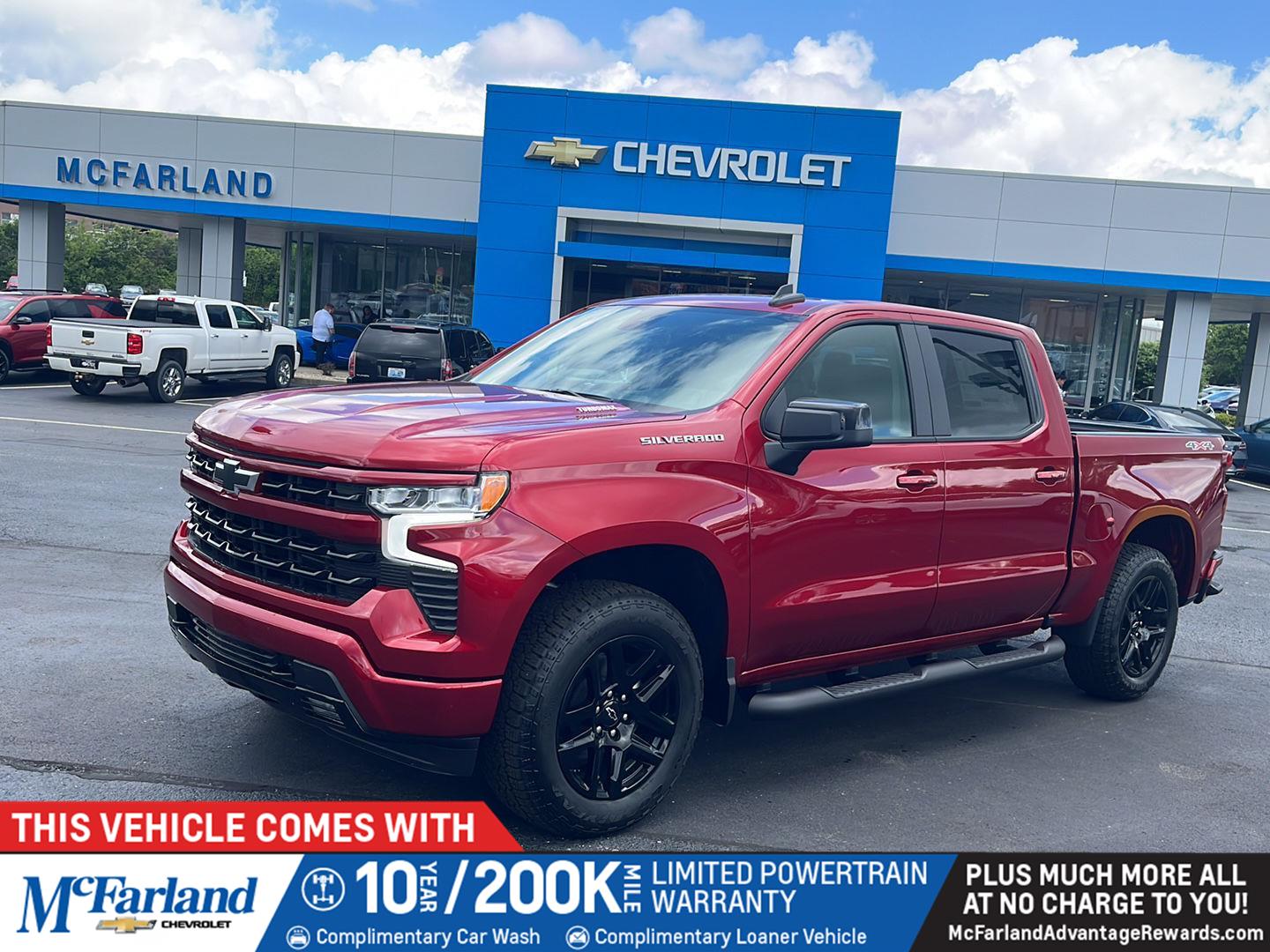 Radiant Red Tintcoat 2026 Chevrolet Silverado 1500 RST Crew Cab 4WD Pickup Truck Four-Wheel Drive 8-Speed Automatic