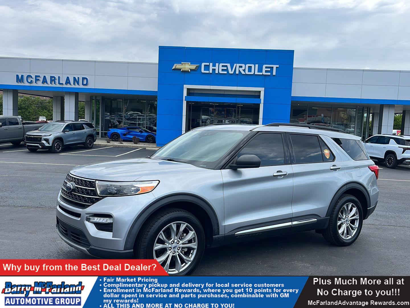 Iconic Silver 2021 Ford Explorer SUV / Crossover All-Wheel Drive Automatic