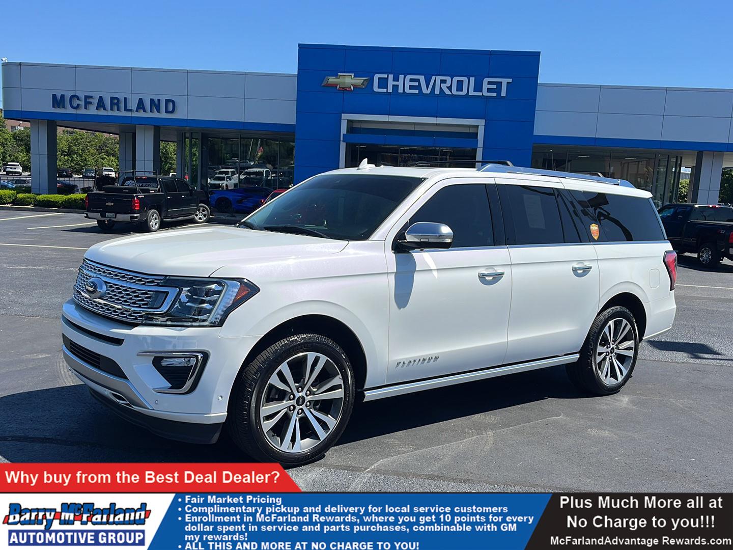 Star White Metallic Tri-Coat 2020 Ford Expedition MAX Platinum 4WD SUV / Crossover Four-Wheel Drive Automatic