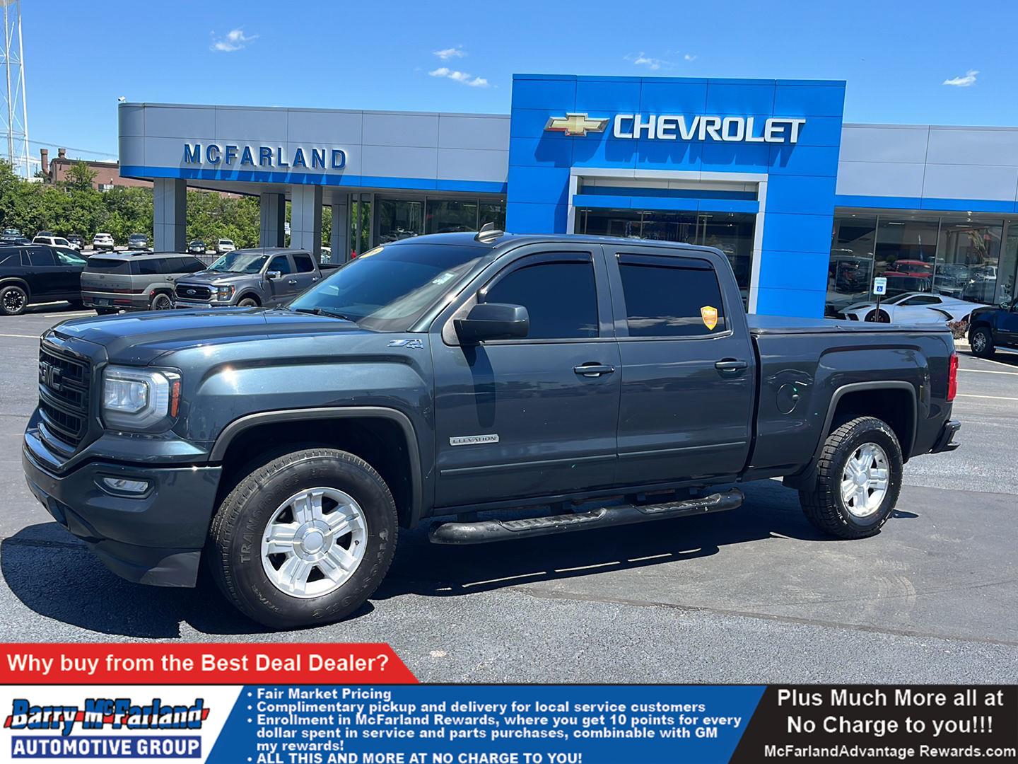 Dark Slate Metallic 2018 GMC Sierra 1500 SLE Crew Cab 4WD Pickup Truck Four-Wheel Drive 6-Speed Automatic