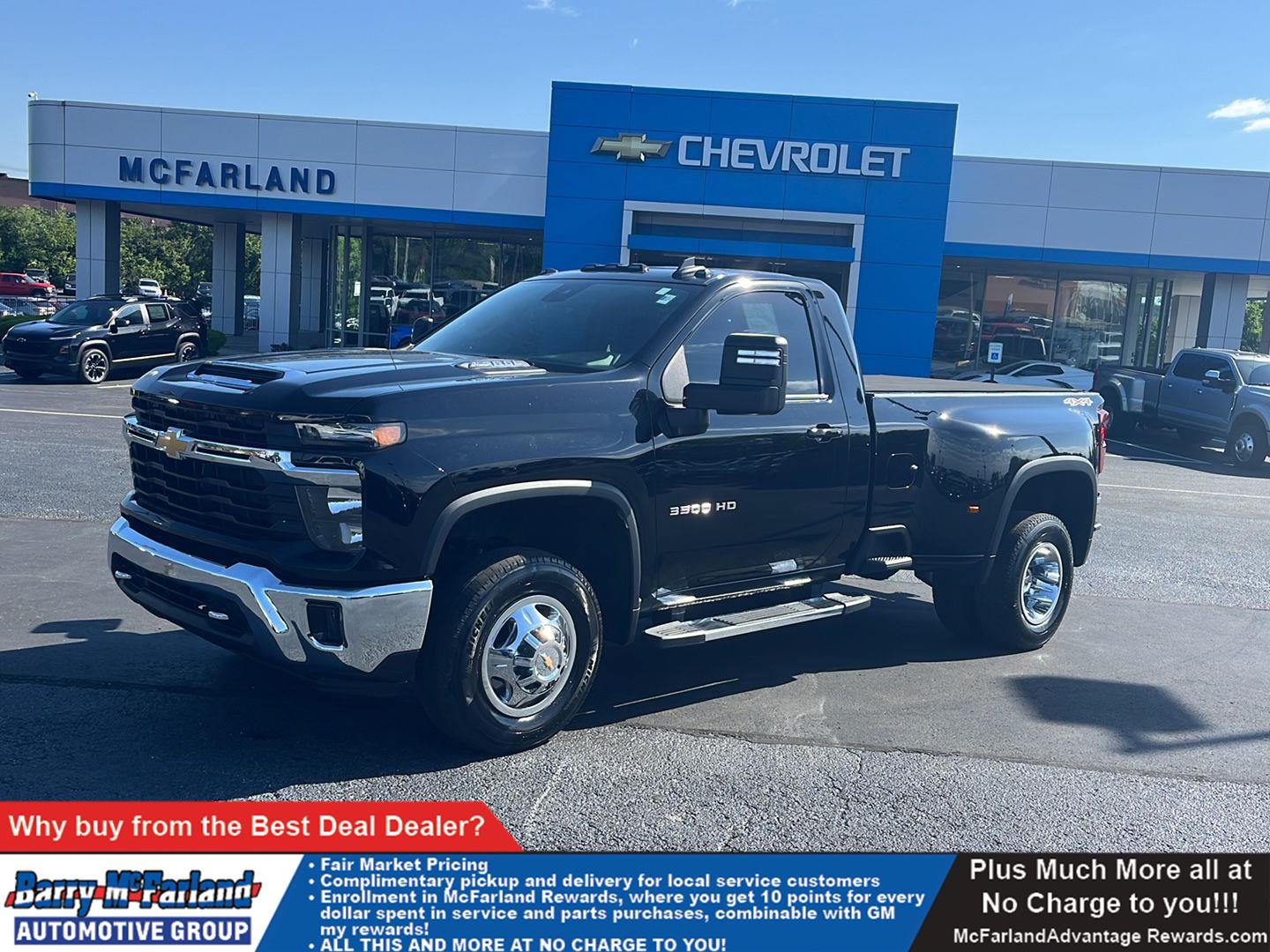 Black 2024 Chevrolet Silverado 3500HD LT Regular Cab LB 4WD Pickup Truck Four-Wheel Drive Automatic
