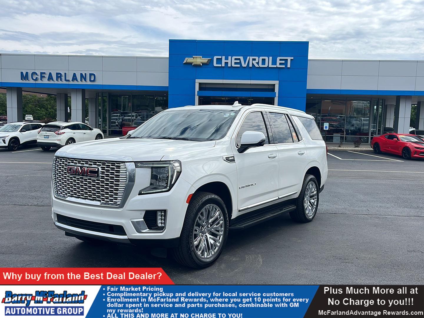 White Frost Tricoat 2021 GMC Yukon Denali 4WD SUV / Crossover Four-Wheel Drive Automatic