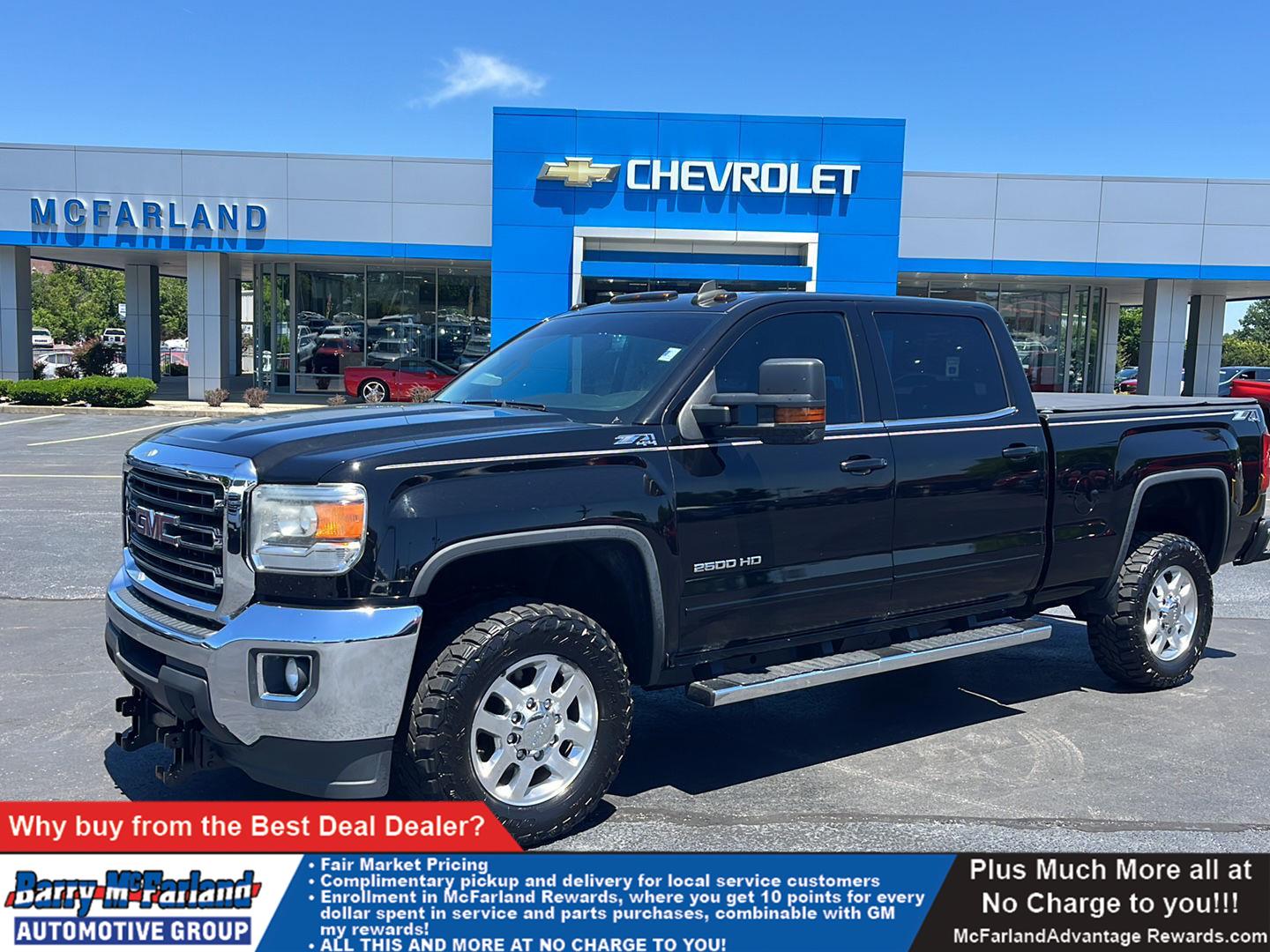 Onyx Black 2015 GMC Sierra 2500HD SLE Crew Cab SB 4WD Pickup Truck Four-Wheel Drive 6-Speed Automatic