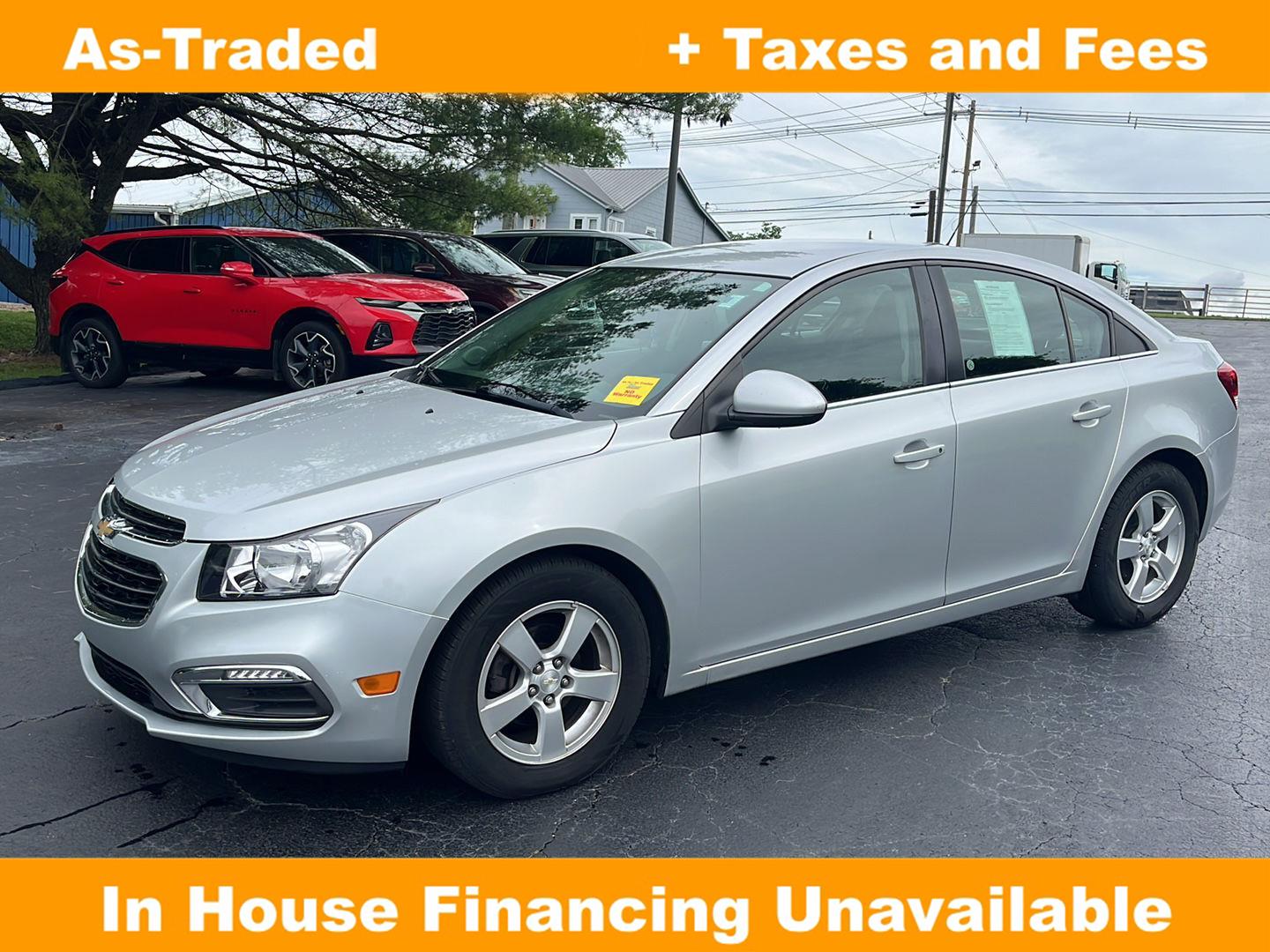 Silver Ice Metallic 2015 Chevrolet Cruze Sedan Front-Wheel Drive 6-Speed Automatic Overdrive