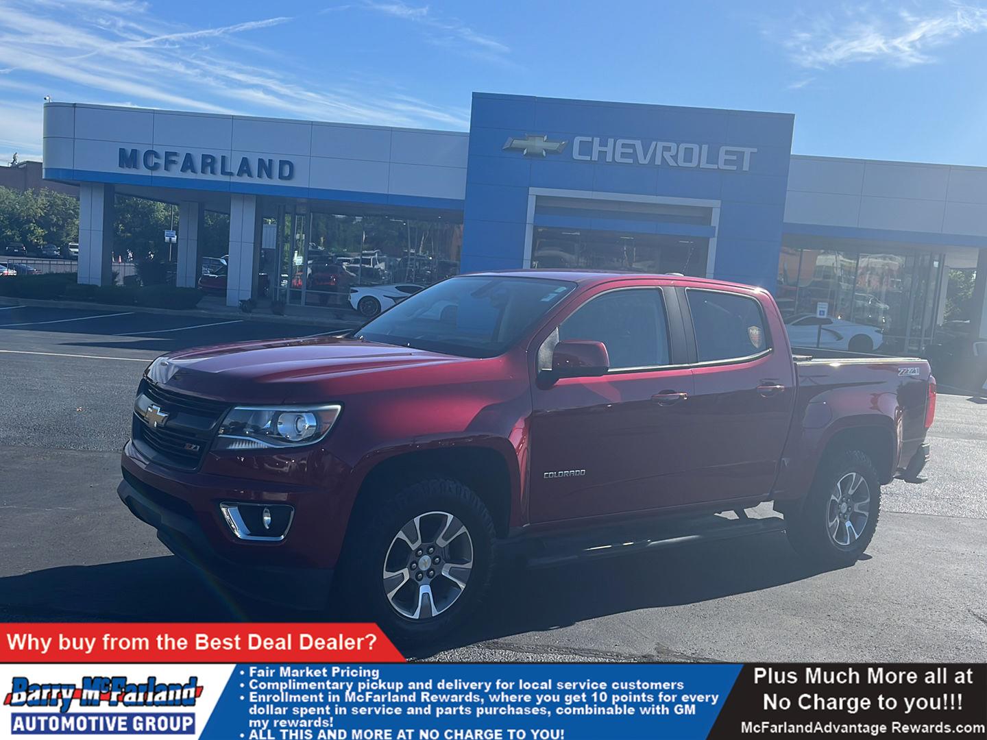 Cajun Red Tintcoat 2018 Chevrolet Colorado Z71 Crew Cab 4WD Pickup Truck Four-Wheel Drive 8-Speed Automatic