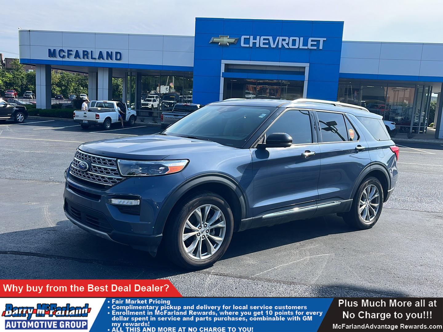 Infinite Blue Metallic Tinted Clearcoat 2021 Ford Explorer SUV / Crossover All-Wheel Drive Automatic
