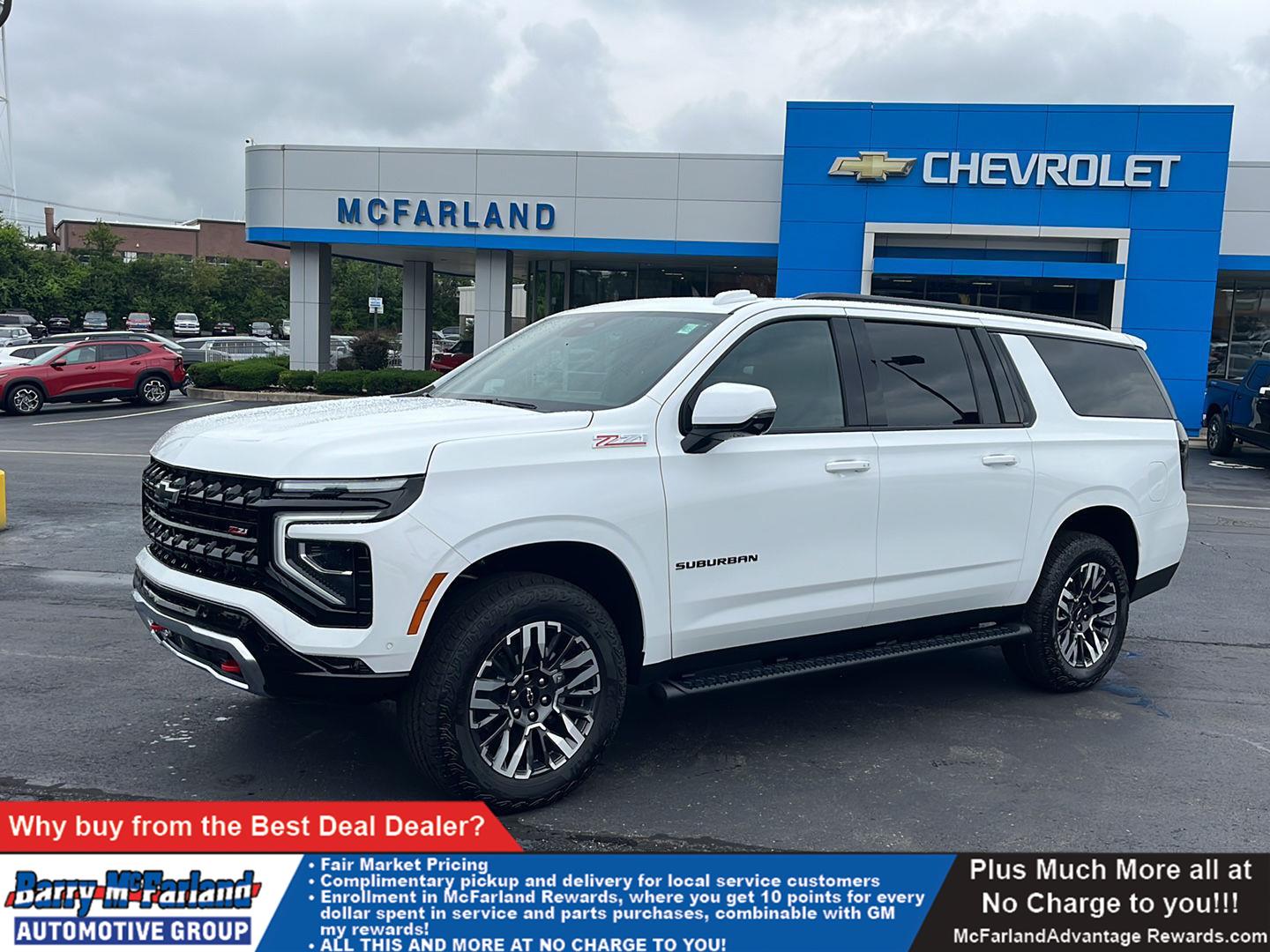 Summit White 2026 Chevrolet Suburban SUV / Crossover Four-Wheel Drive Automatic