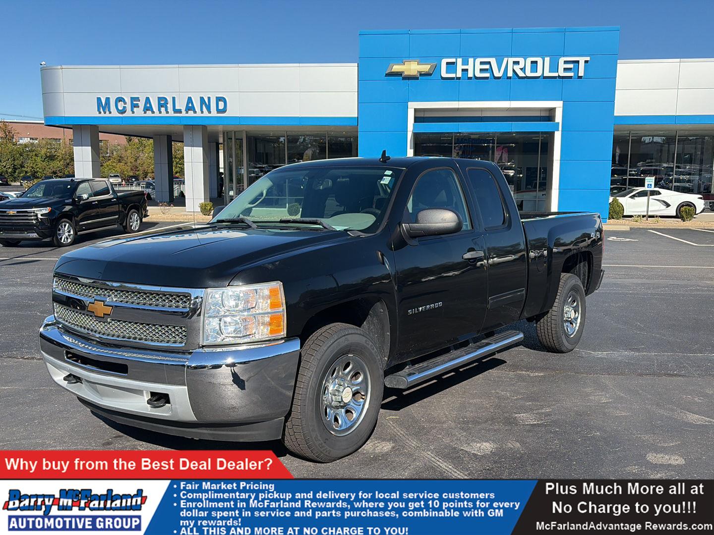 Black 2013 Chevrolet Silverado 1500 Pickup Truck Four-Wheel Drive 4-Speed Automatic