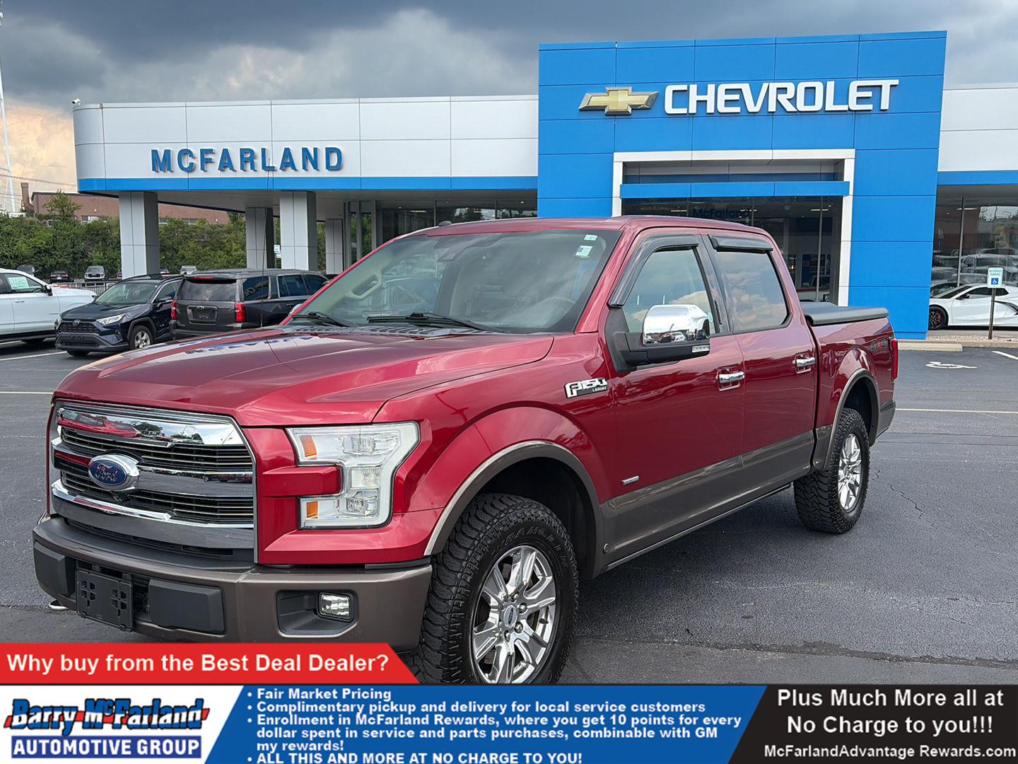 Ruby Red Metallic Clear Coat/Caribou Metallic 2016 Ford F-150 Pickup Truck Four-Wheel Drive 6-Speed Automatic