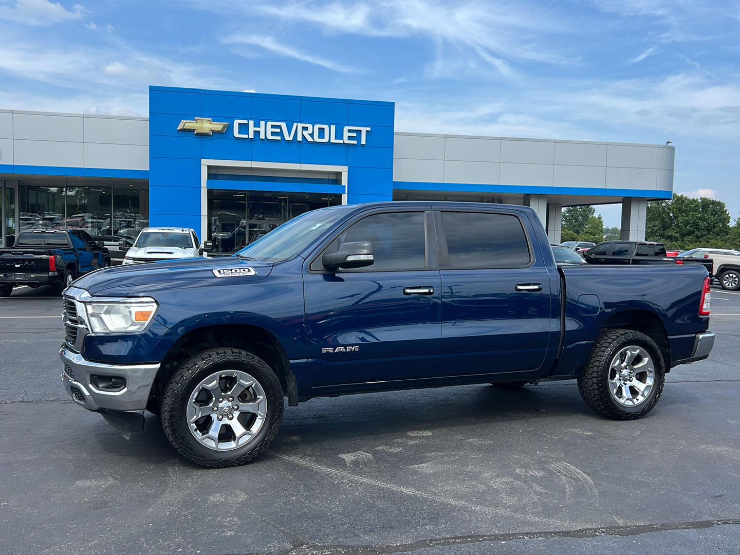 Patriot Blue Pearlcoat 2019 RAM 1500 Pickup Truck Four-Wheel Drive 8-Speed Automatic