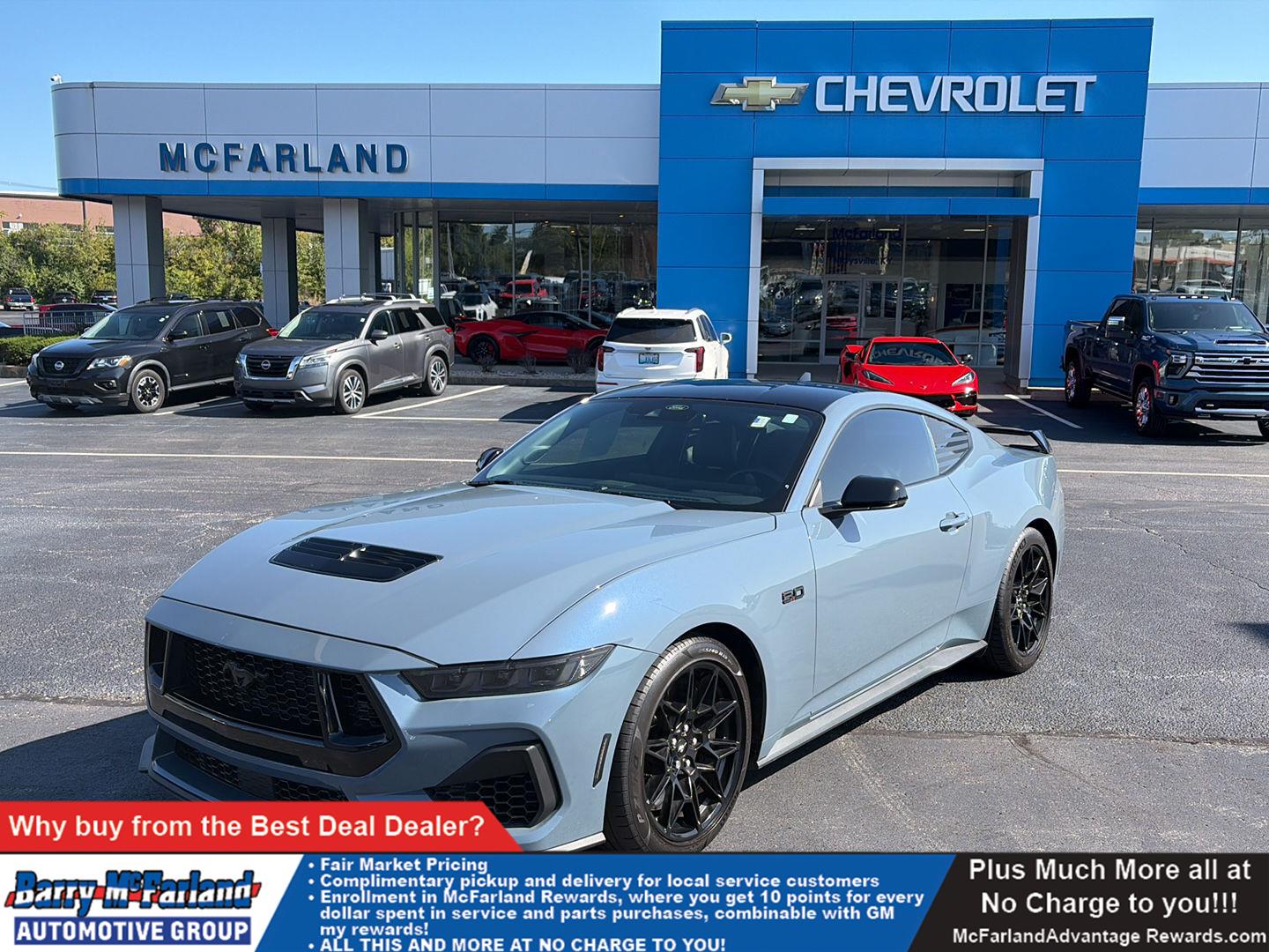 Vapor Blue 2024 Ford Mustang Coupe Rear-Wheel Drive Automatic