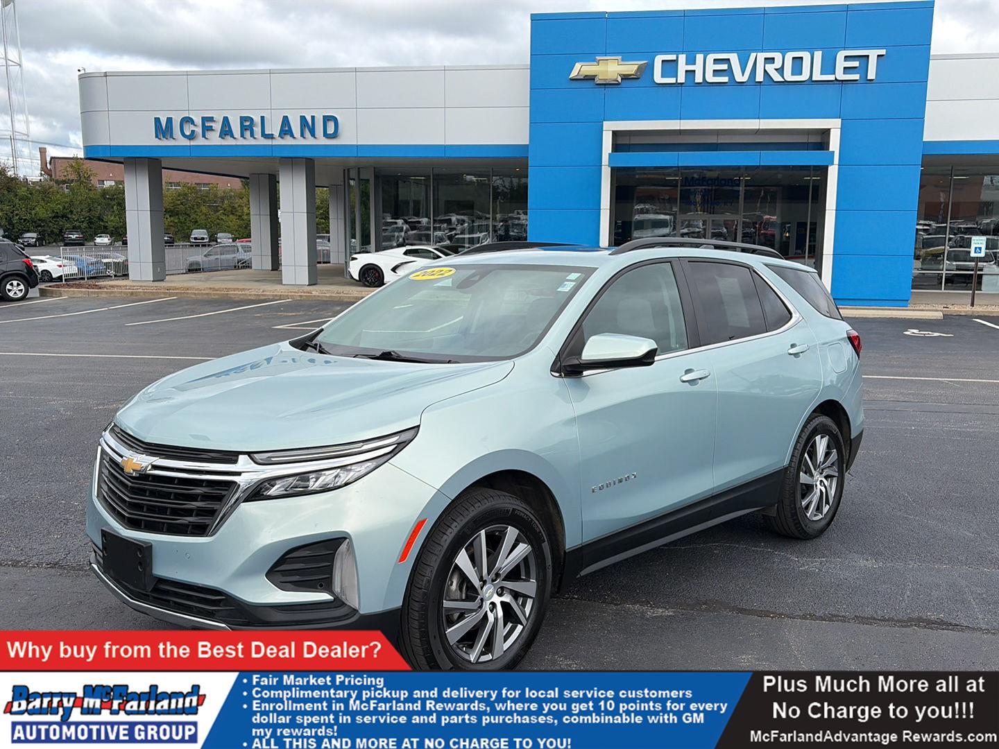 Seaglass Blue Metallic 2022 Chevrolet Equinox SUV / Crossover Four-Wheel Drive 6-Speed Automatic Overdrive