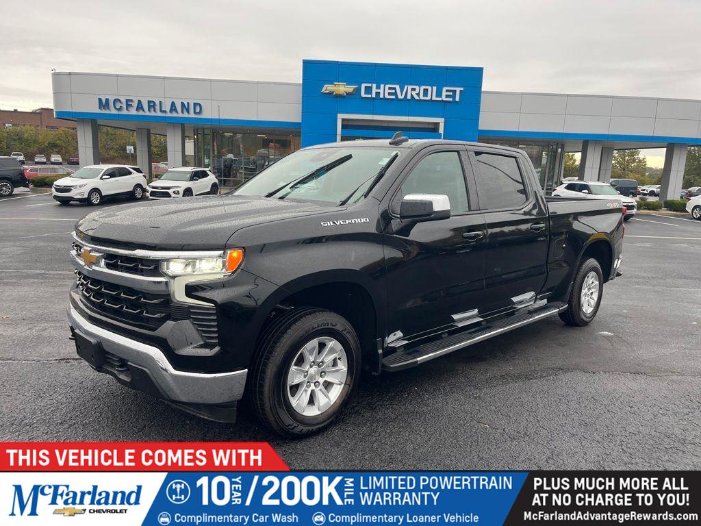 Black 2024 Chevrolet Silverado 1500 LT Crew Cab 4WD Pickup Truck Four-Wheel Drive Automatic