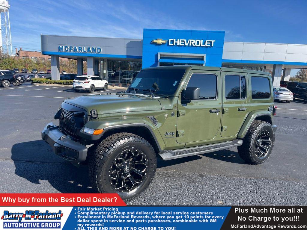 Sarge Green Clearcoat 2021 Jeep Wrangler Unlimited Sahara Altitude 4WD SUV / Crossover Four-Wheel Drive 8-Speed Automatic