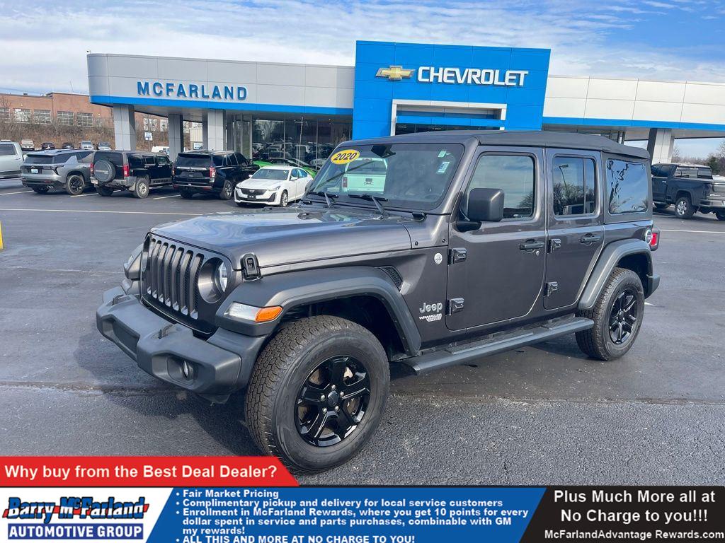 Gray (Granite Crystal Metallic Clearcoat) 2020 Jeep Wrangler Unlimited Sport S 4WD SUV / Crossover Four-Wheel Drive 8-Speed Automatic