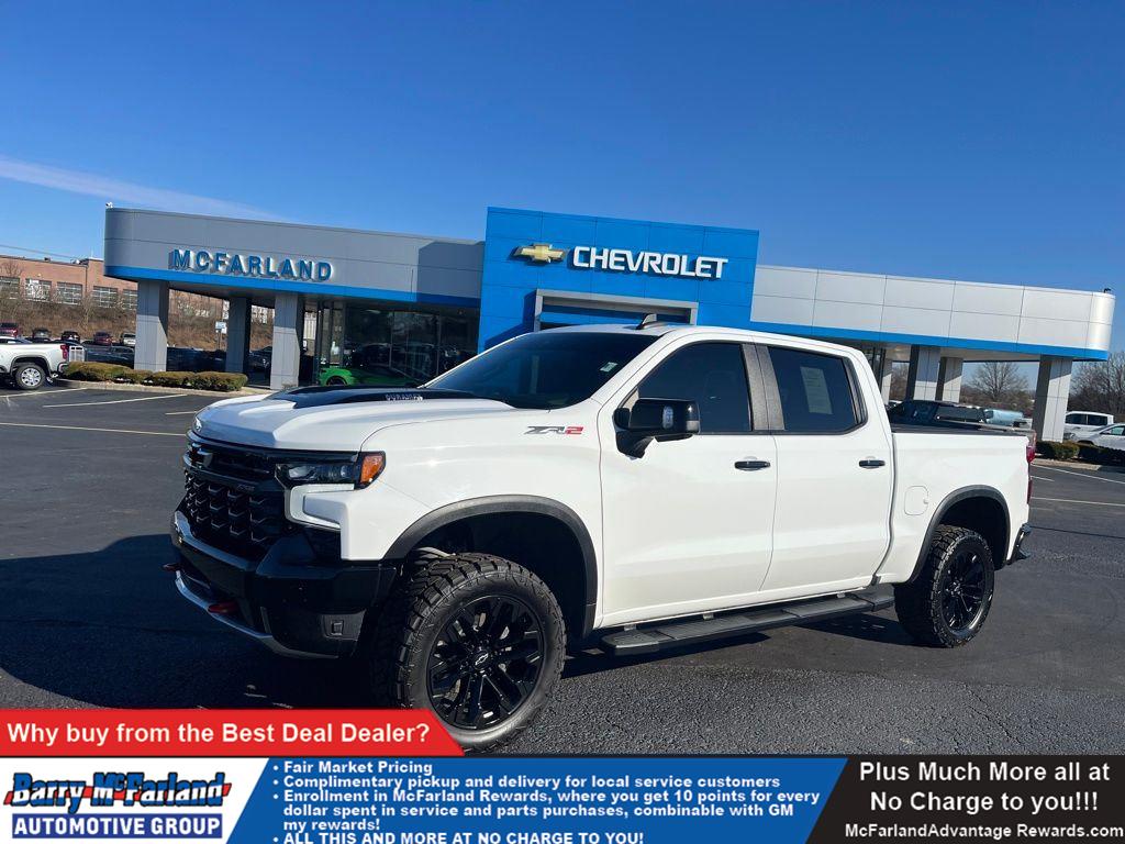 Summit White 2024 Chevrolet Silverado 1500 ZR2 Crew Cab 4WD Pickup Truck Four-Wheel Drive Automatic